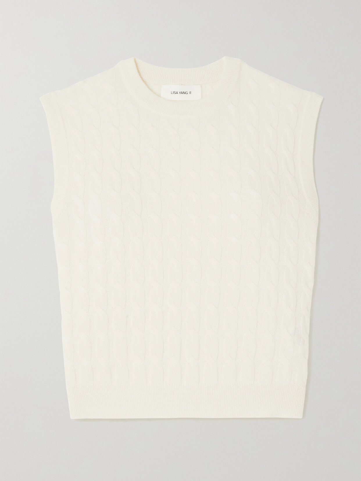 Lisa Yang - Miko Cable-knit Cashmere Vest - Cream