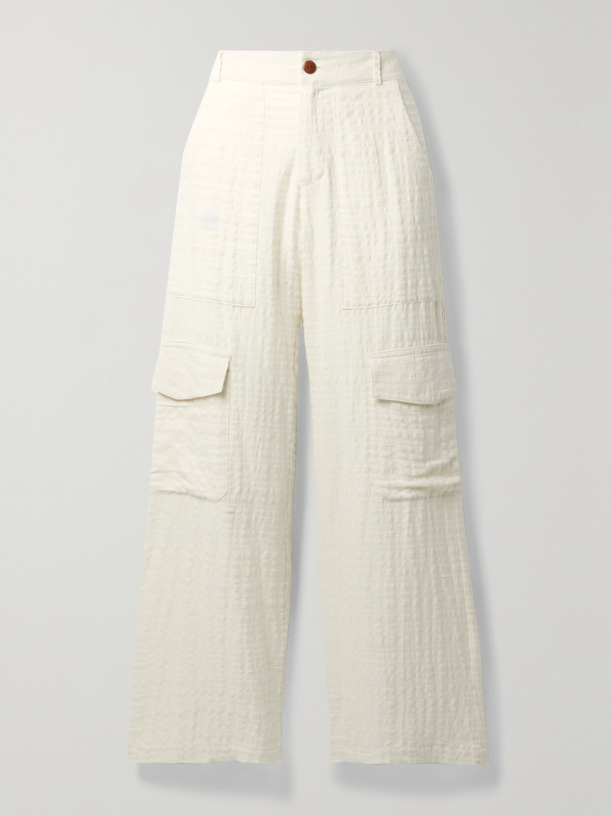 Savannah Morrow - Maribel Organic Cotton, Bamboo Lyocell And Hemp-blend Wide-leg Pants - Cream