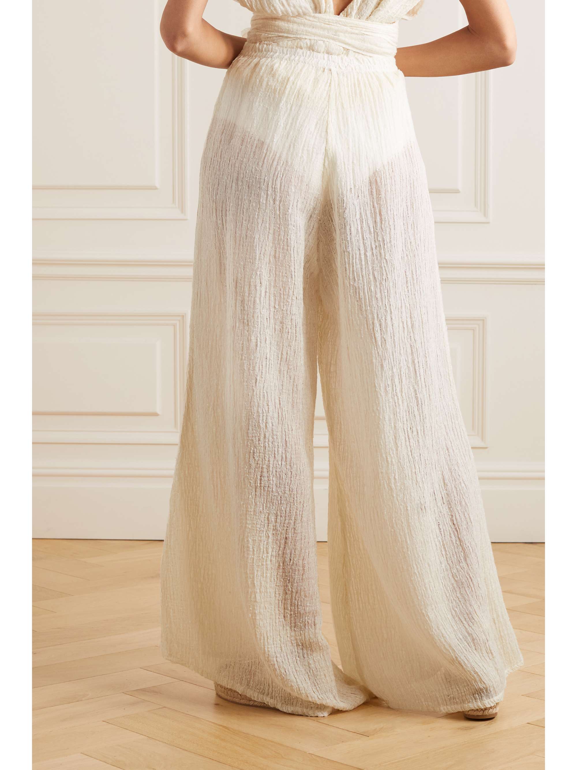 SAVANNAH MORROW THE LABEL Cala linen and cotton-blend wide-leg pants