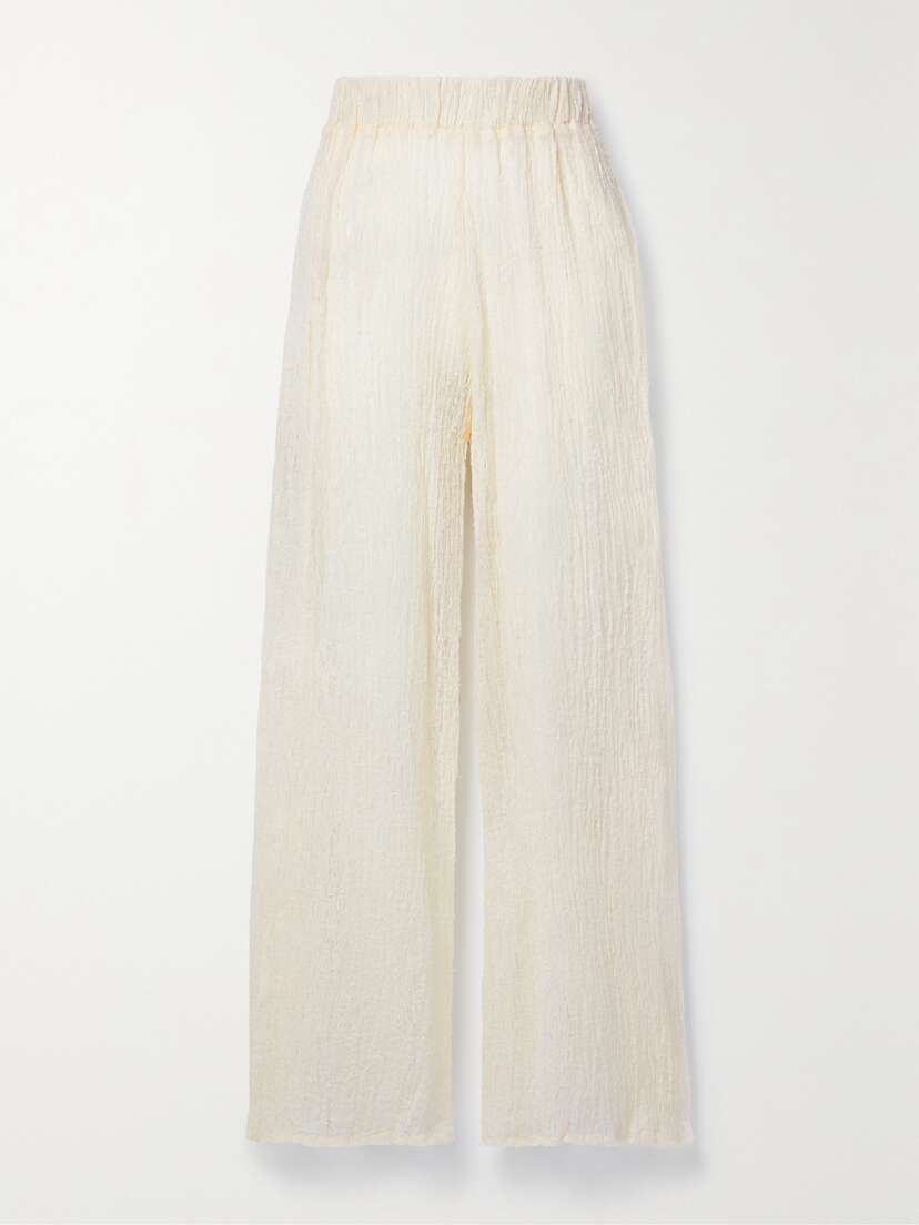 Savannah Morrow The Label + Net Sustain Cala Linen And Cotton-blend Wide-leg Pants