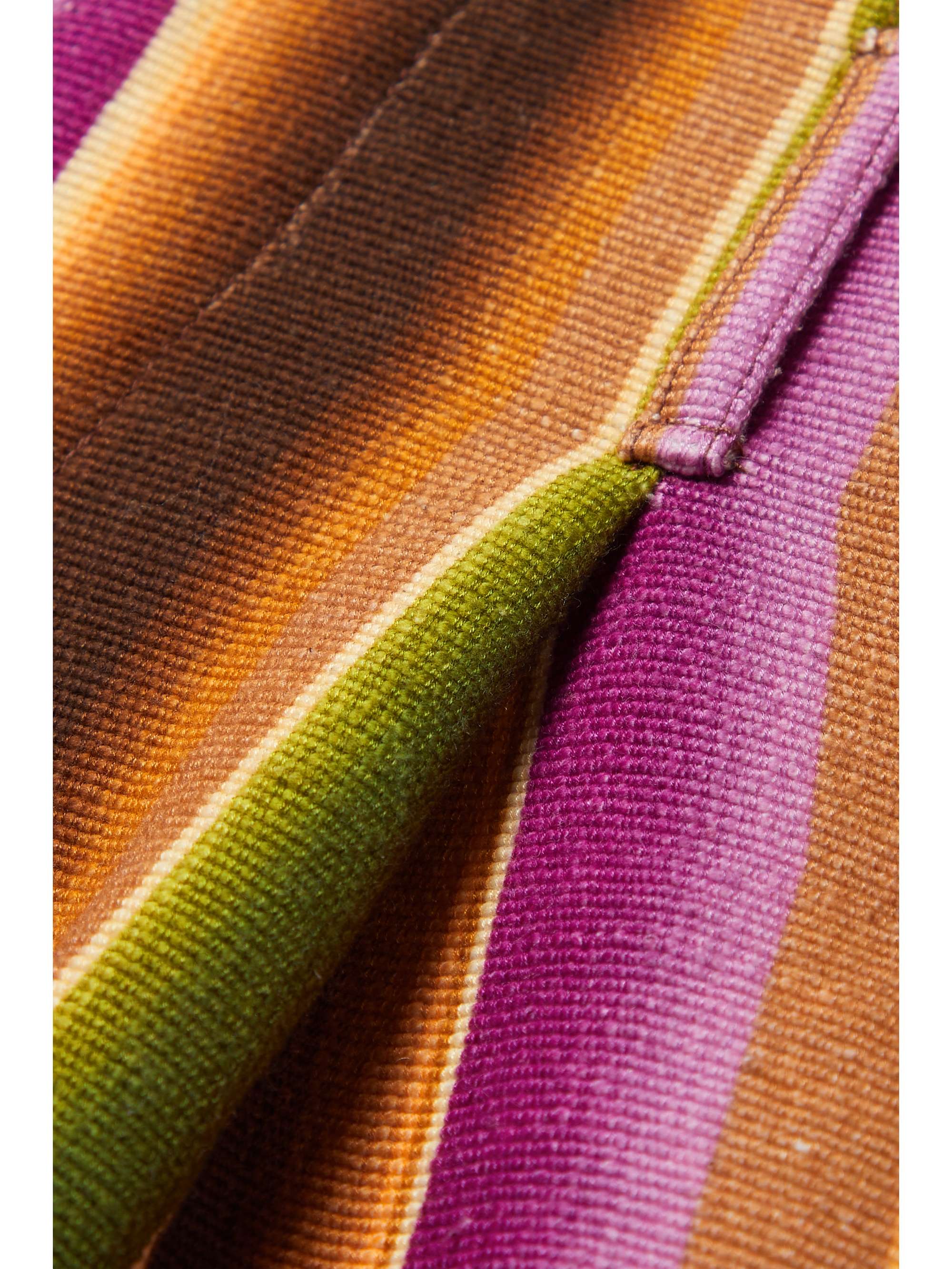 SAVANNAH MORROW THE LABEL Ana striped cotton and bamboo Lyocell-blend shorts