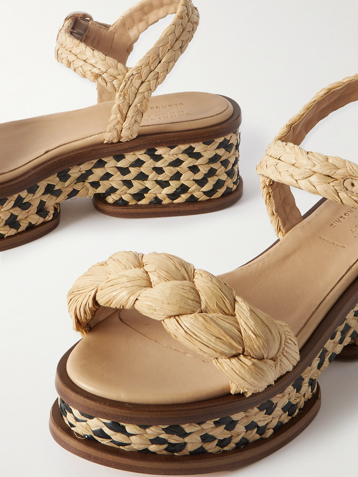 Gabriela Hearst Michael Braided Raffia Sandals In Cream