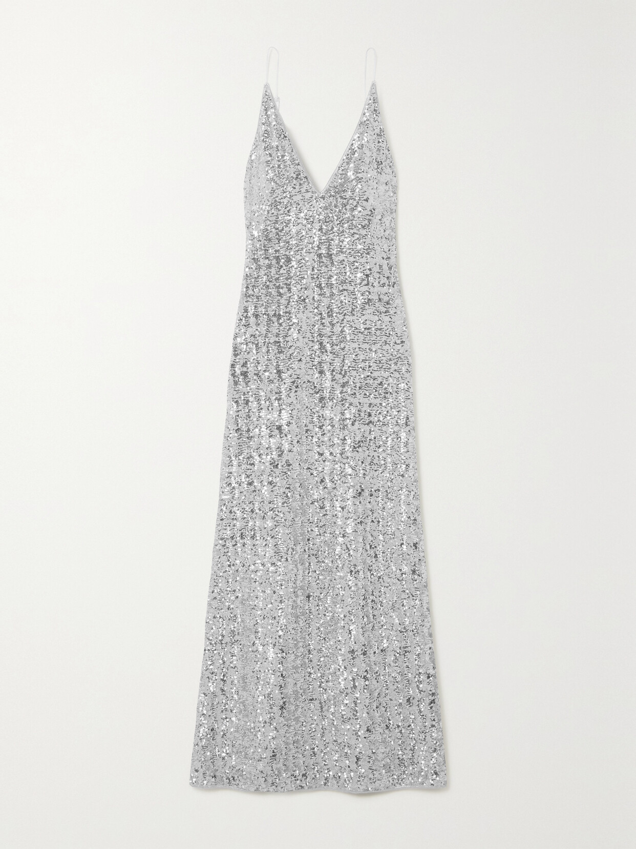 Oséree - Sequined Mesh Maxi Dress - Silver