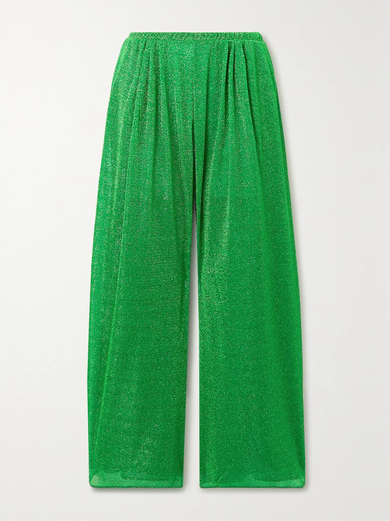 Oséree - Lumière Metallic Stretch-knit Wide-leg Pants - Green