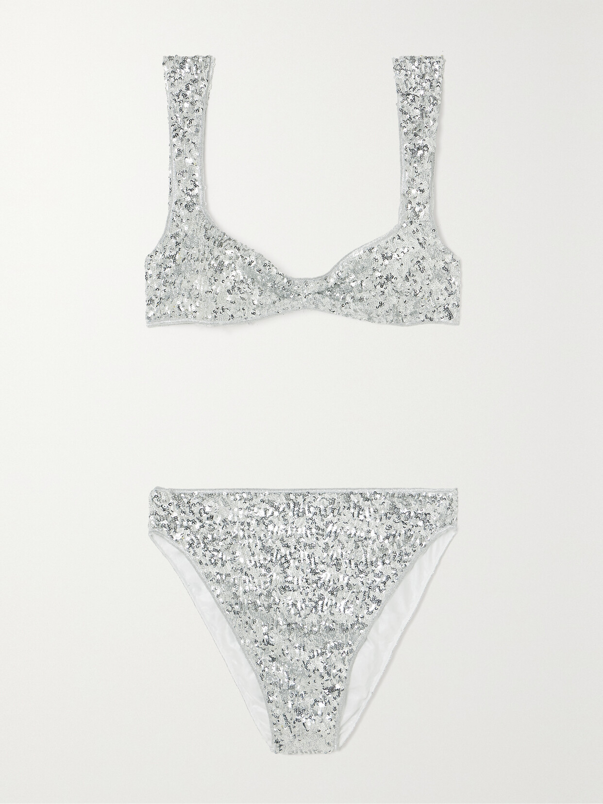 Oséree Sequined Bikini - Silver