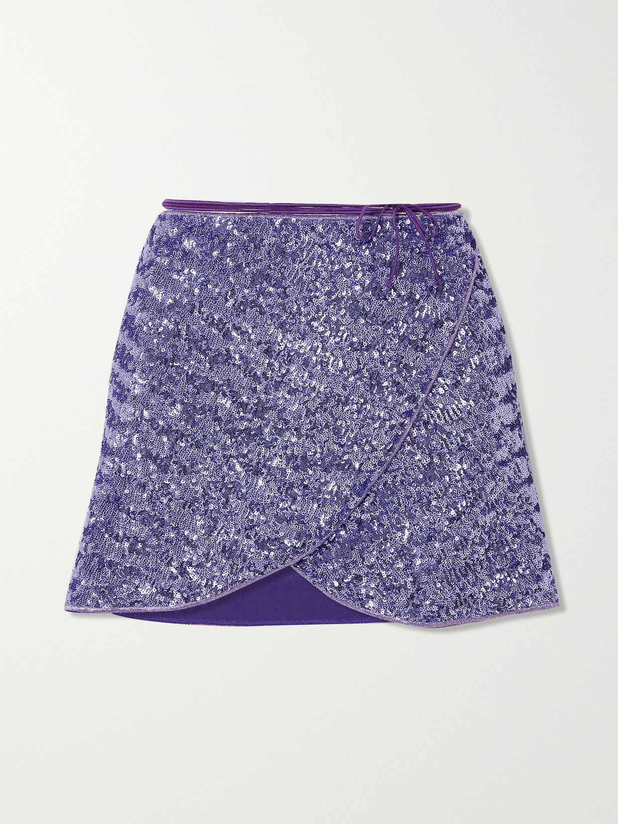 Oséree Sequined Tulle Mini Wrap Skirt