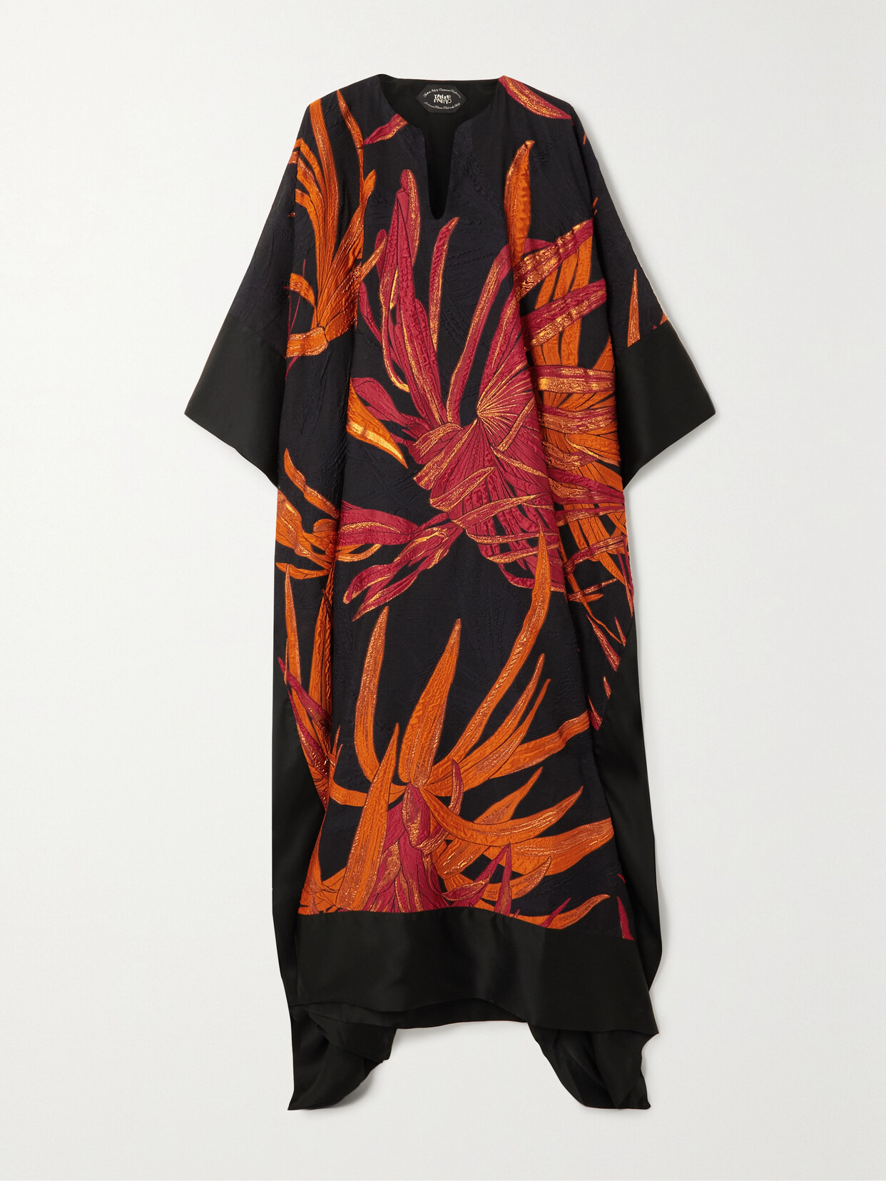 Taller Marmo Palm Springs Duchesse Satin-trimmed Brocade Kaftan