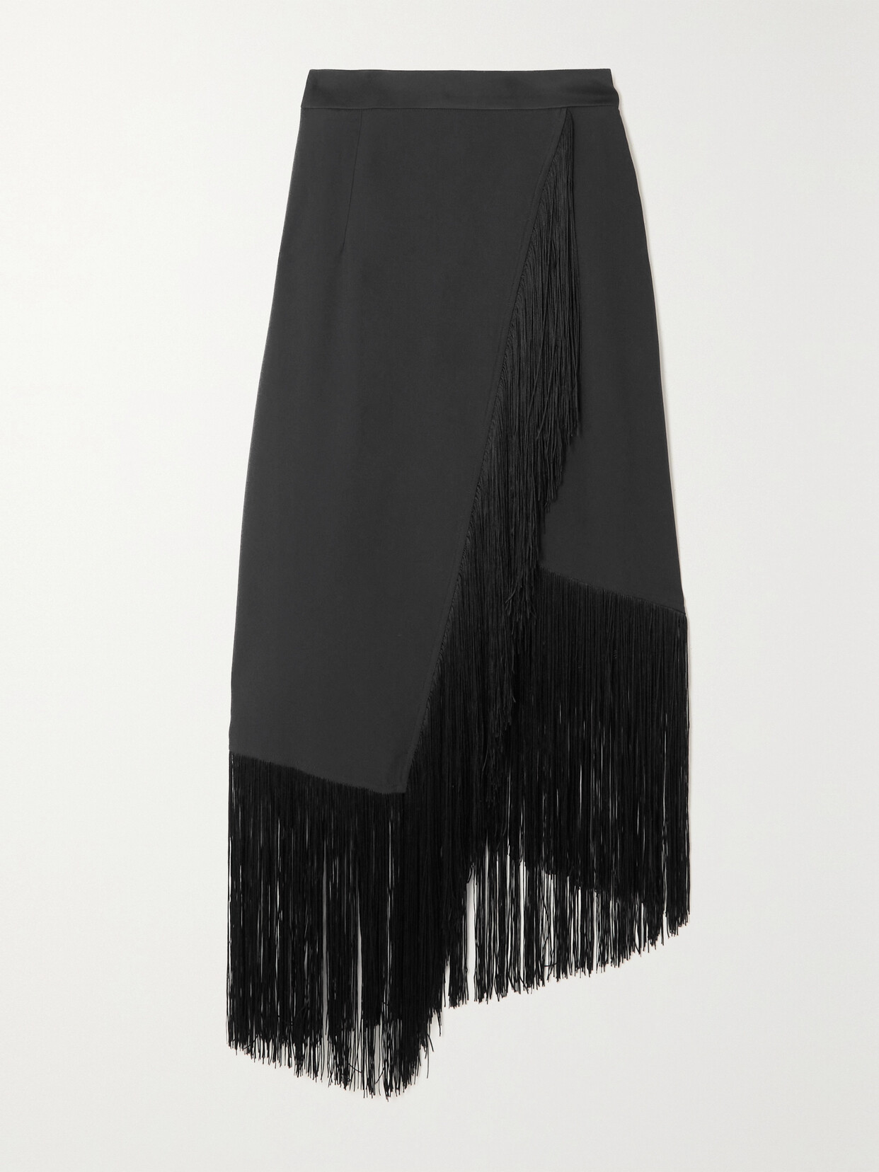 Taller Marmo - Bossa Nova Wrap-effect Fringed Crepe Skirt - Black