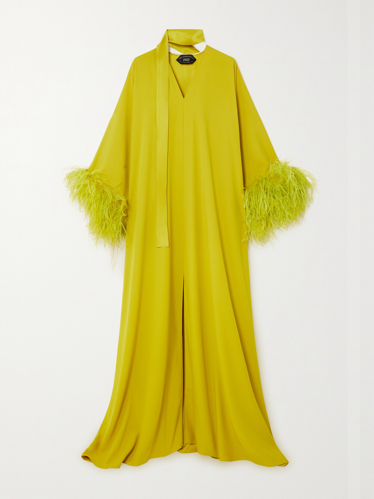 Taller Marmo Feather-trimmed Crepe Kaftan