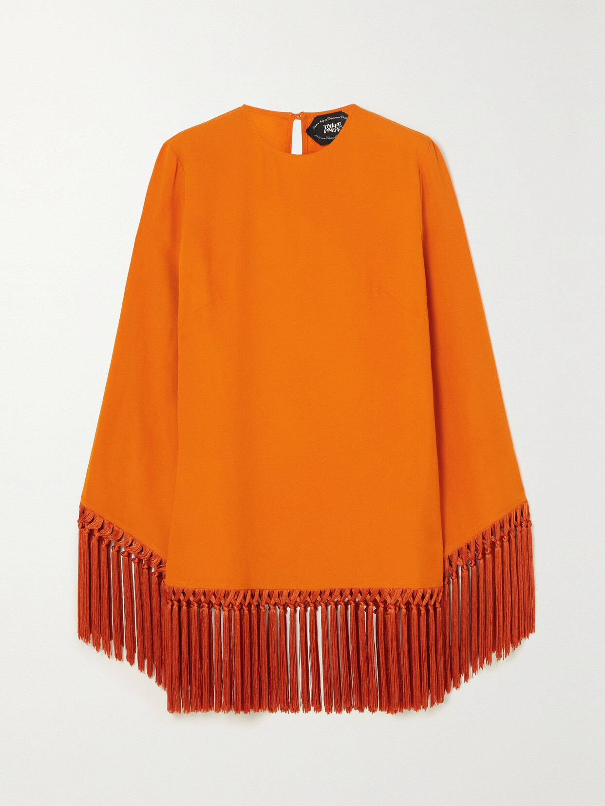 Taller Marmo - Claudia Fringed Crepe Mini Dress - Orange