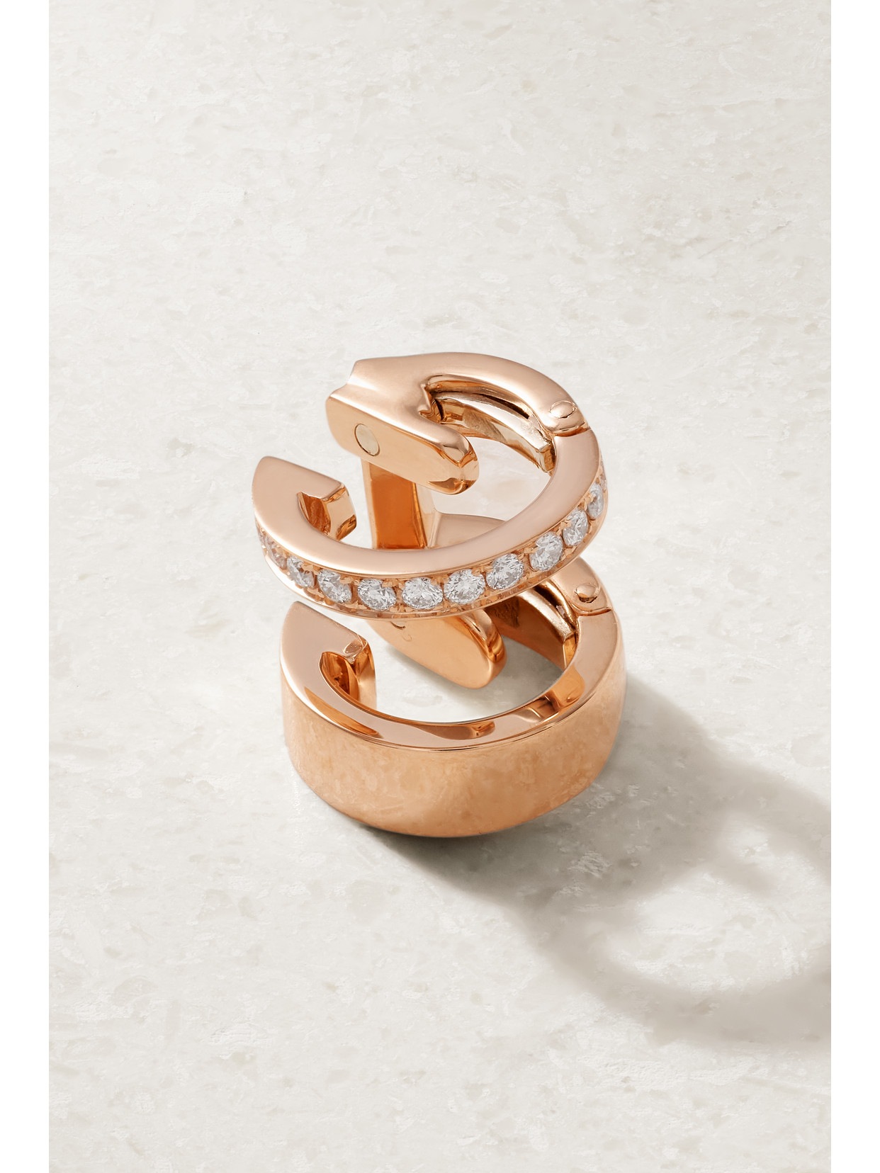 Repossi 18kt Rose Gold Berbere Diamond Earring Cuff In Gold