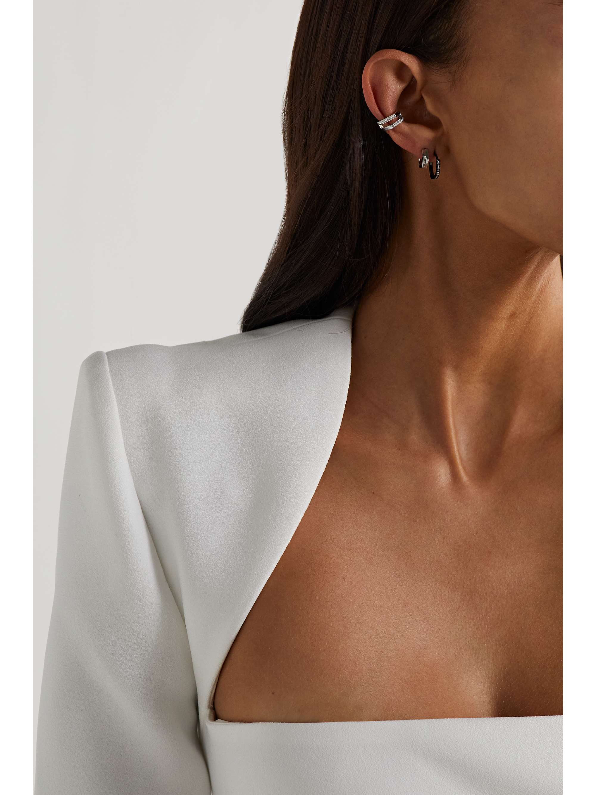 REPOSSI Antifer 18-karat black gold-washed diamond earring
