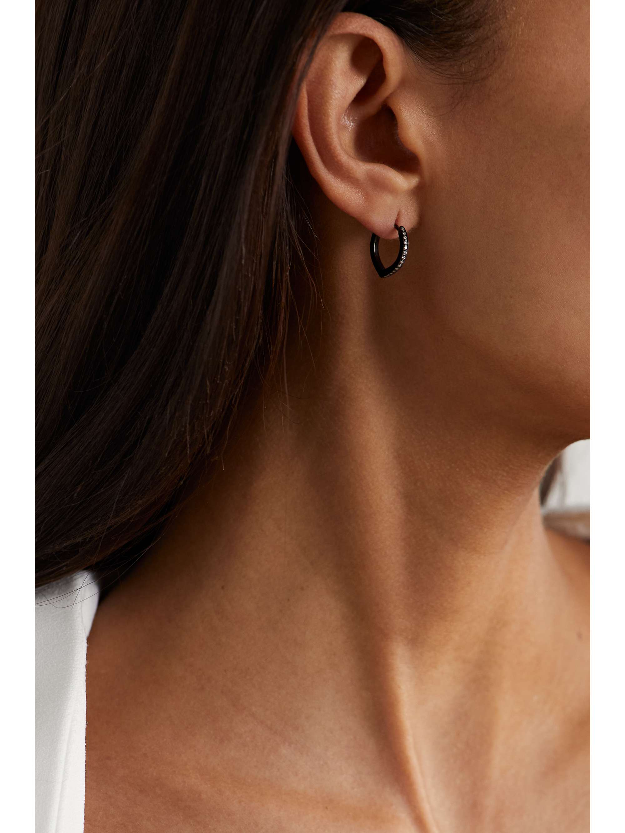 REPOSSI Antifer 18-karat black gold-washed diamond earring