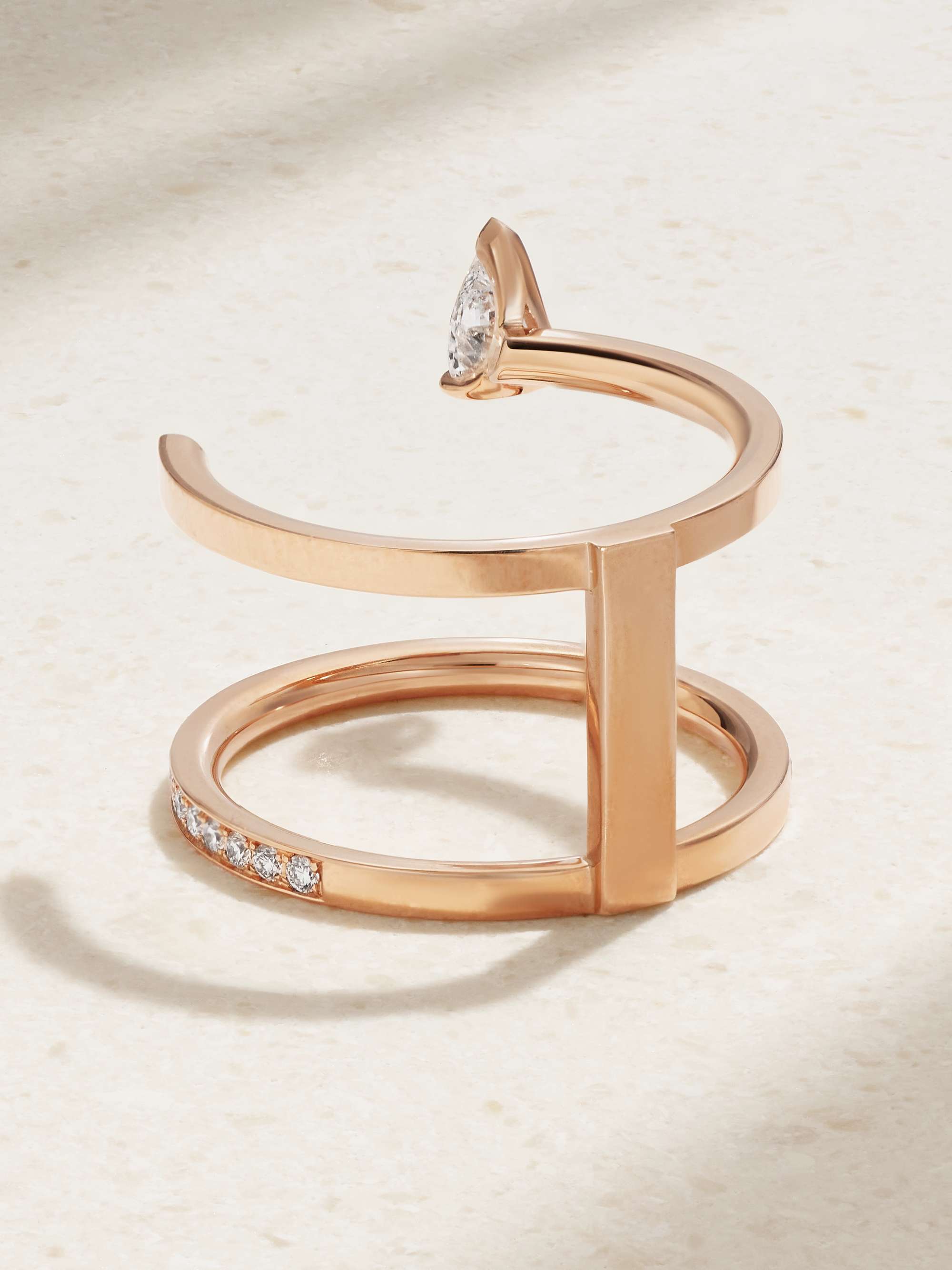 REPOSSI Serti Sur Vide 18-karat rose gold diamond ring