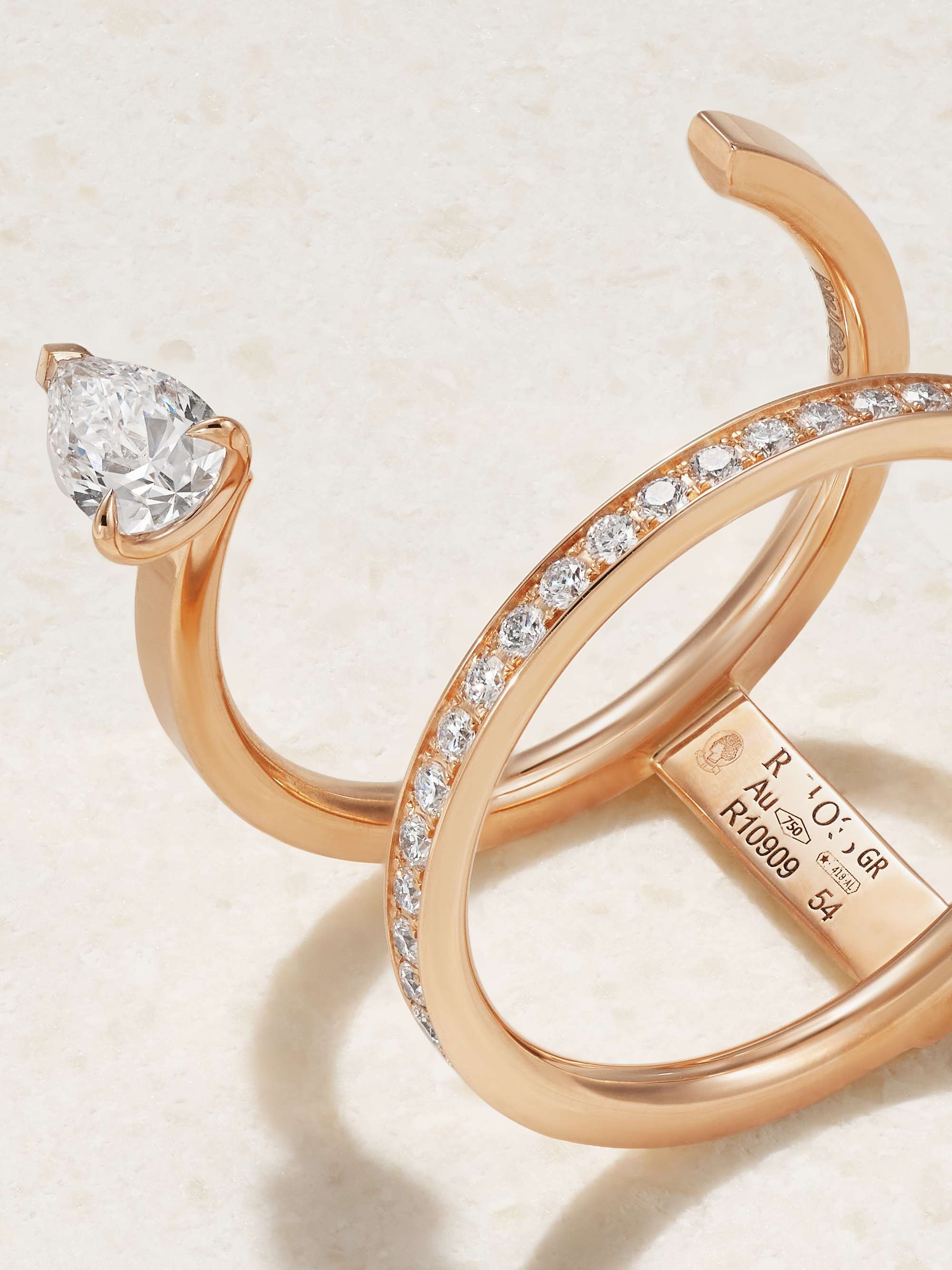 REPOSSI Serti Sur Vide 18-karat rose gold diamond ring