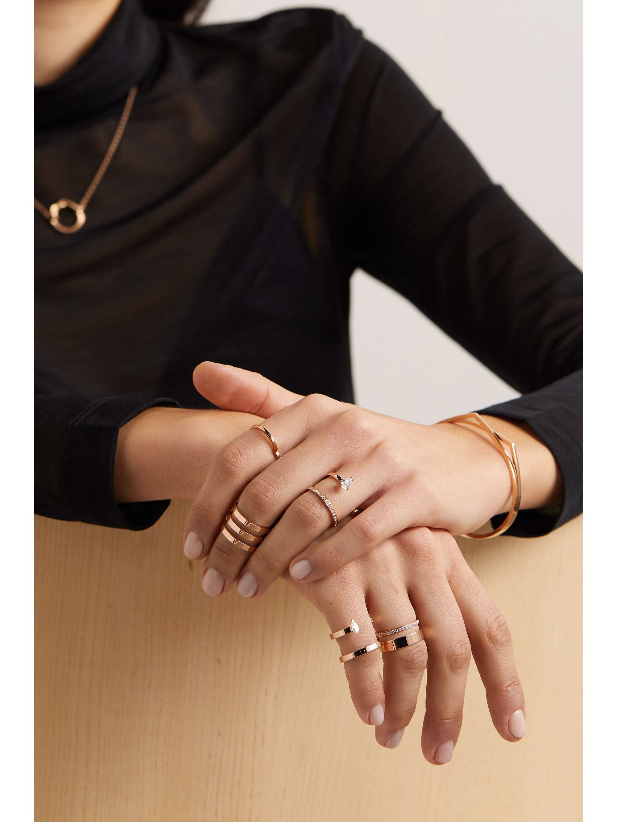 REPOSSI Serti Sur Vide 18-karat rose gold diamond ring