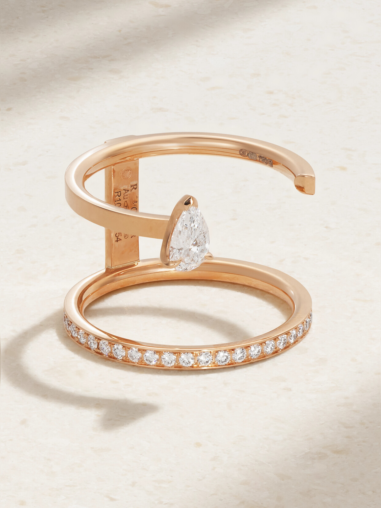 Repossi - Serti Sur Vide 18-karat Rose Gold Diamond Ring - 53