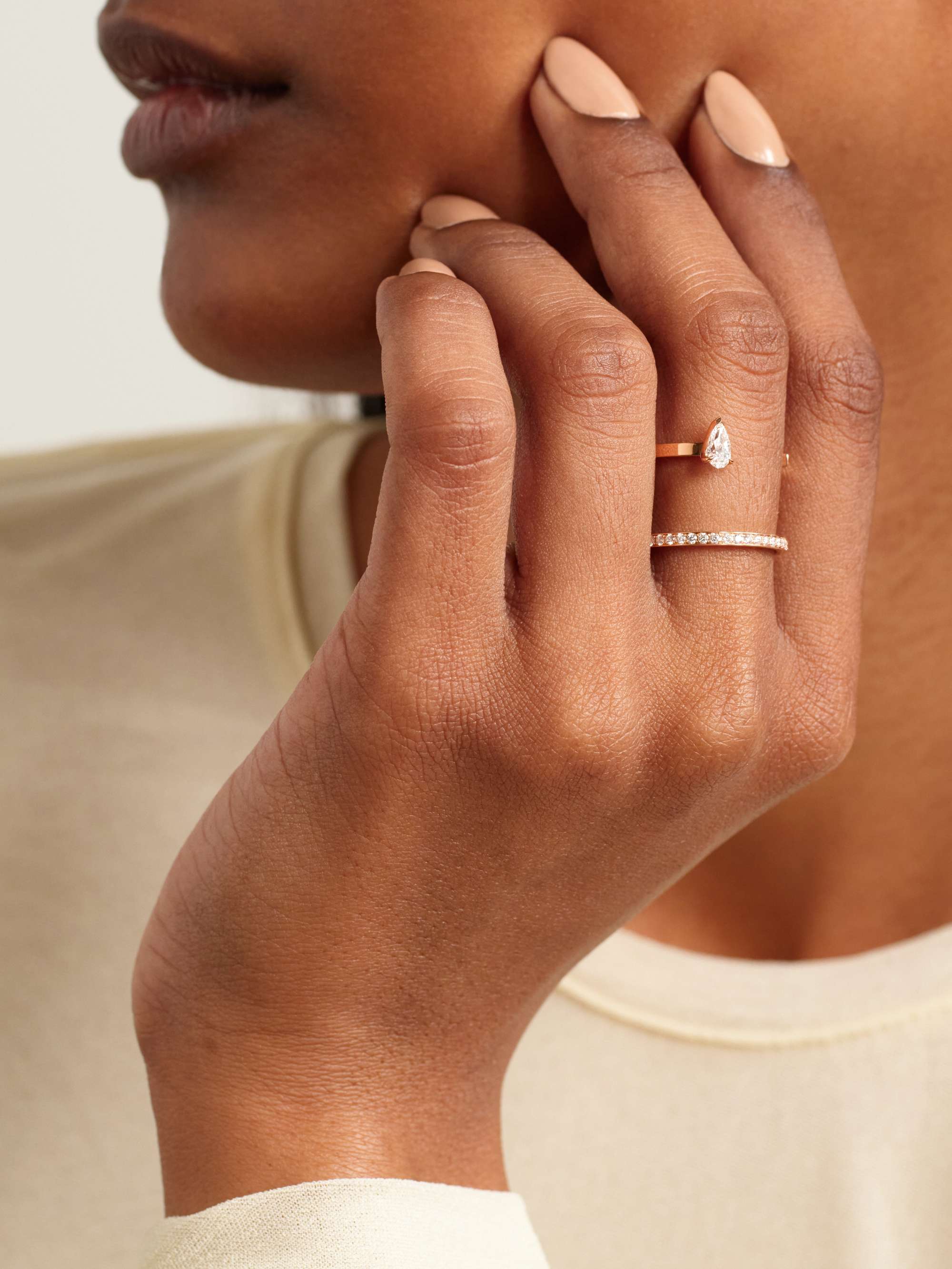 REPOSSI Serti Sur Vide 18-karat rose gold diamond ring