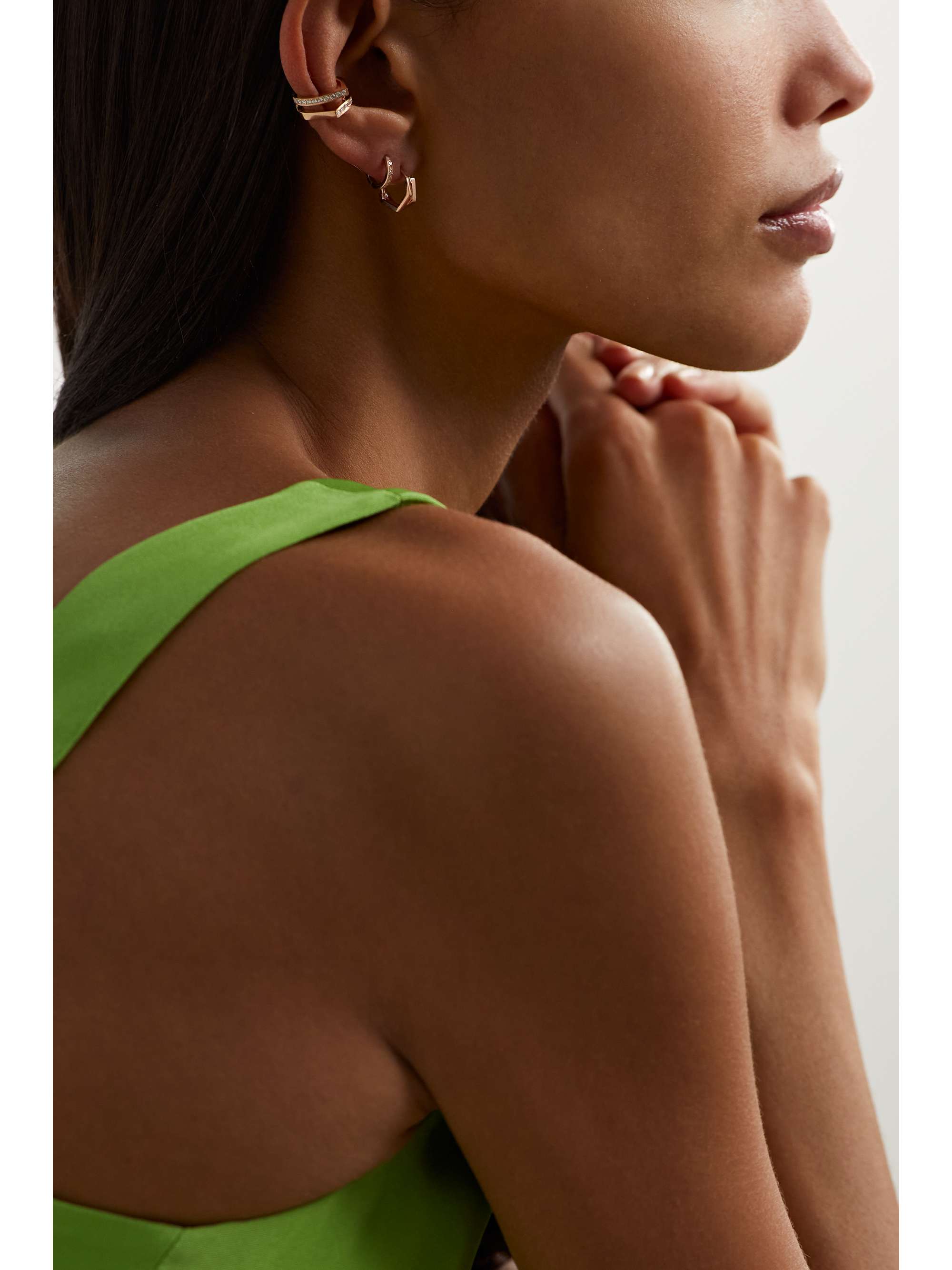 REPOSSI 18-karat rose gold single hoop earring