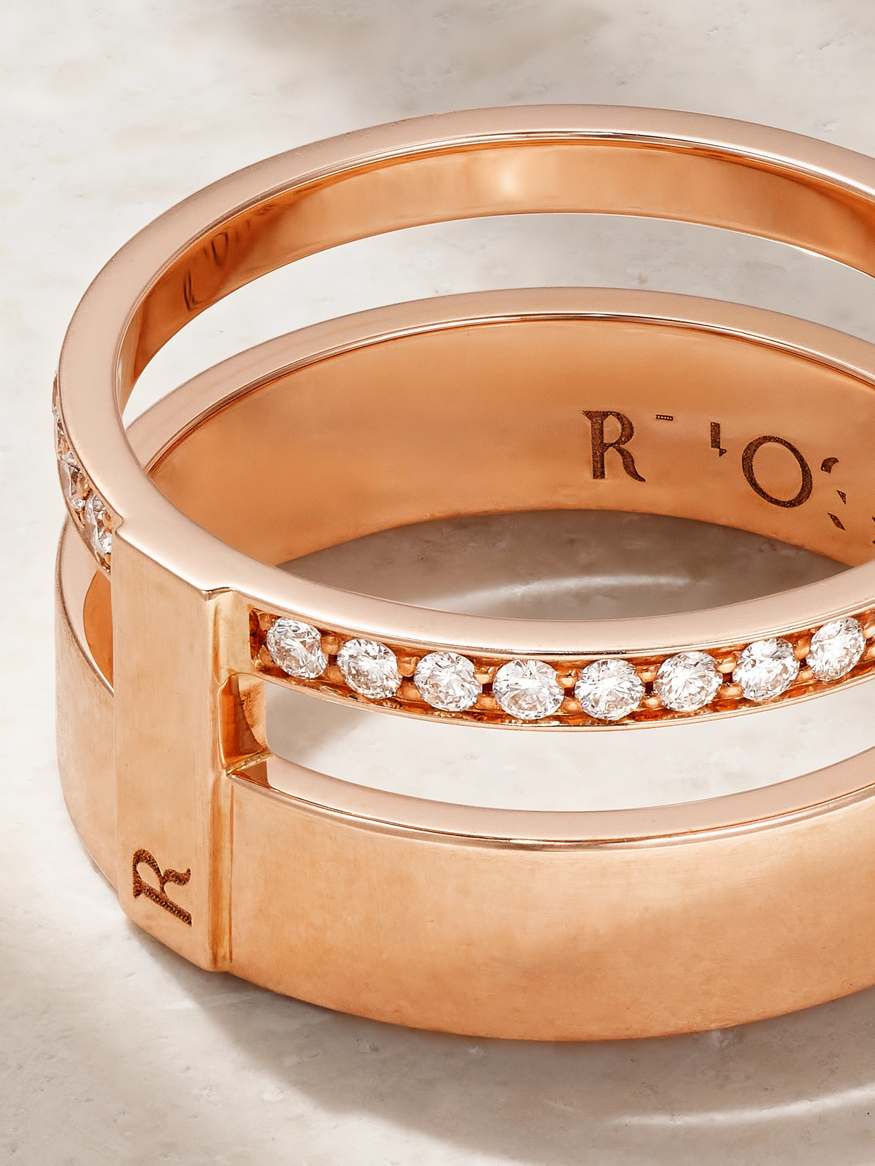 Shop Repossi Berbère Module 18-karat Rose Gold Diamond Ring