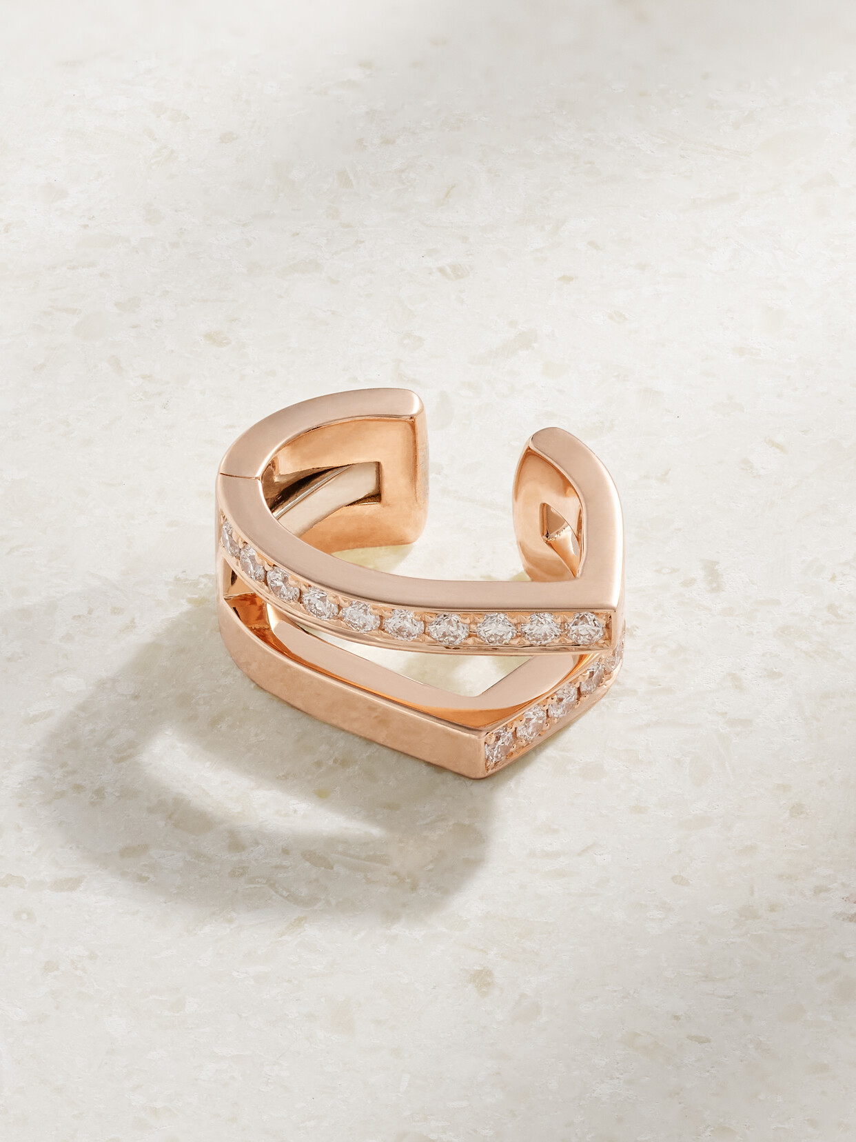 Repossi Antifer 18karat Rose Gold Diamond Ear Cuff ModeSens