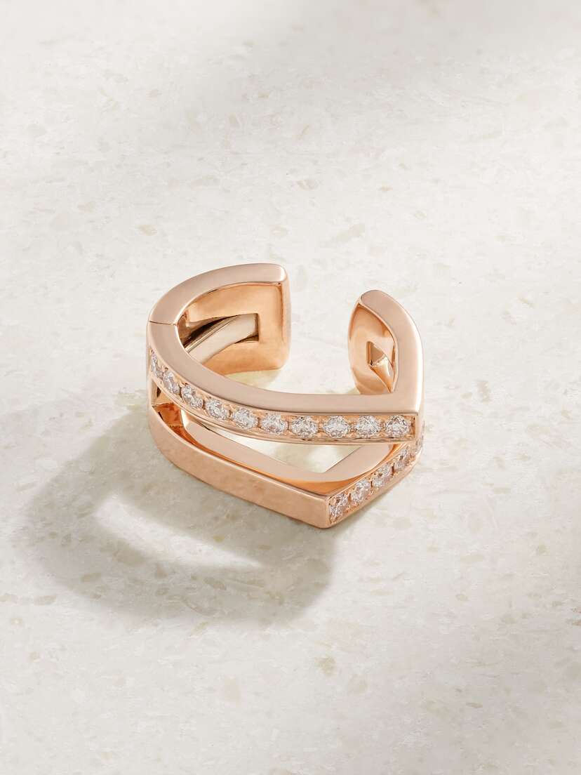 Repossi Antifer 18-karat Rose Gold Diamond Ear Cuff