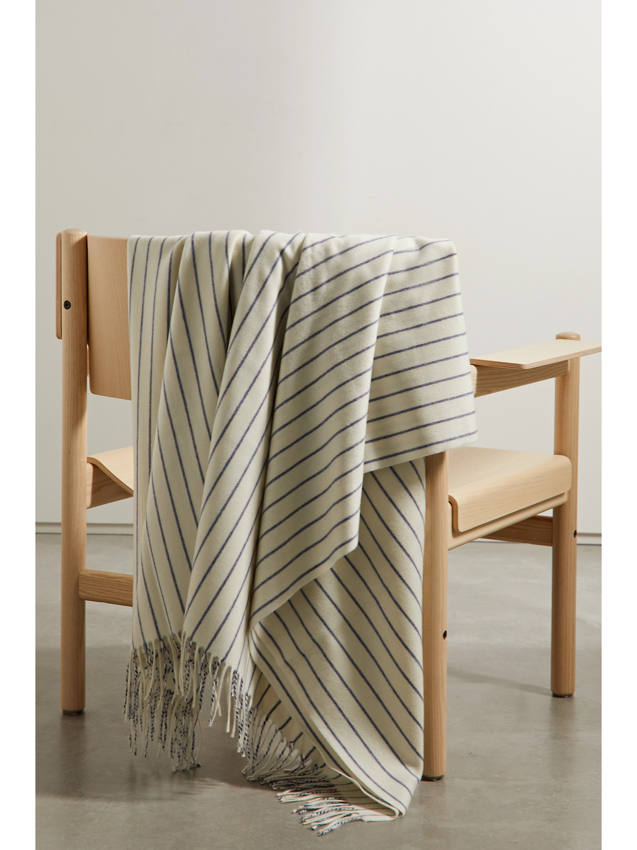 Loro Piana - Fringed Striped Cashmere Blanket - Off-white