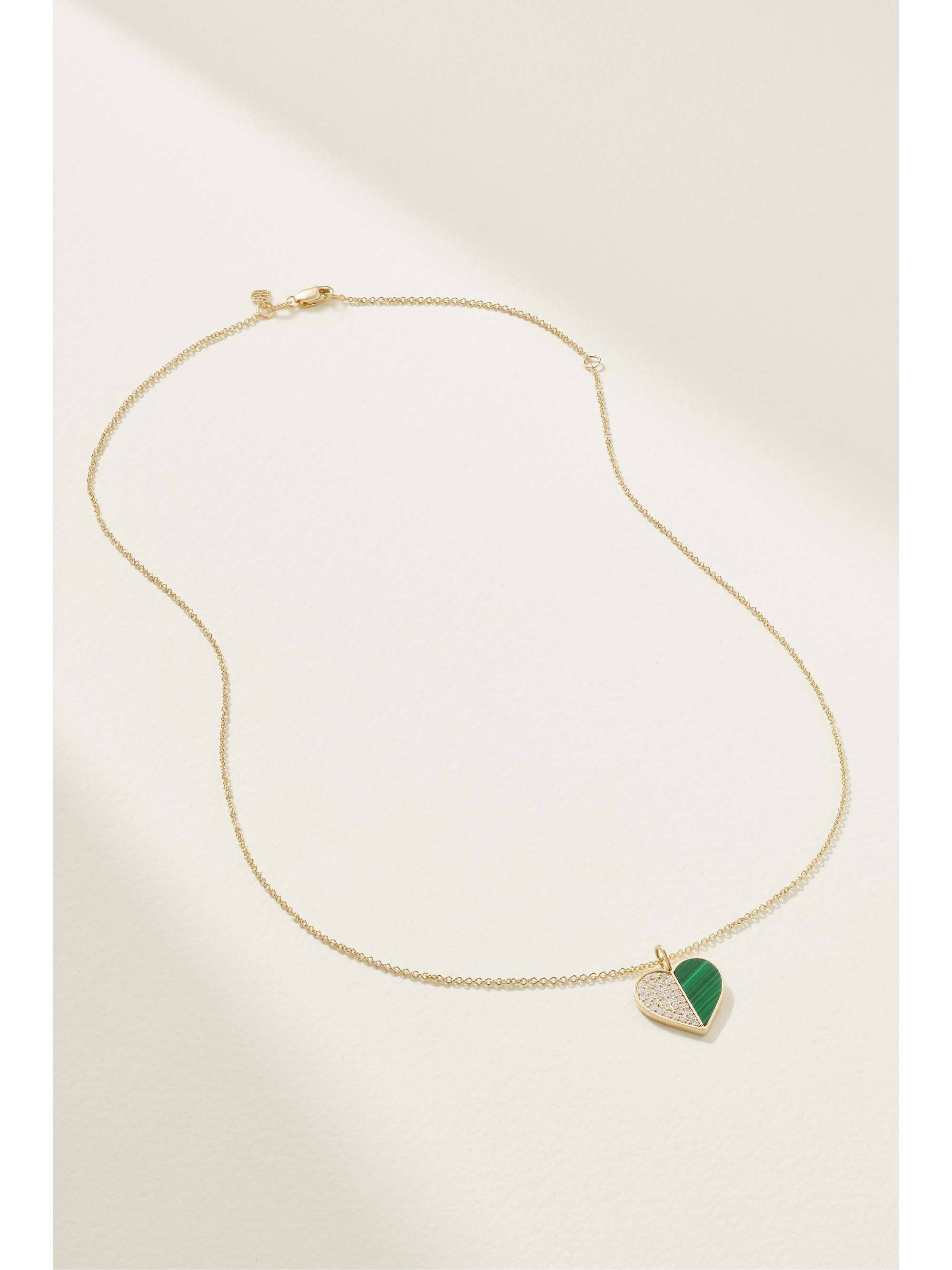 SYDNEY EVAN 14-karat gold, malachite and diamond necklace