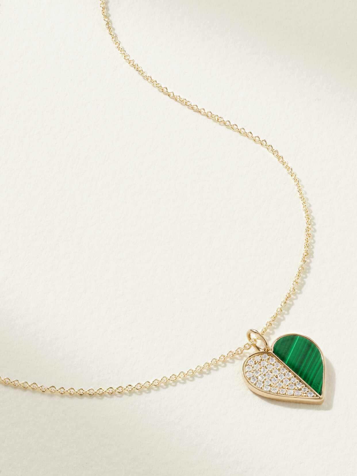 Sydney Evan 14-karat Gold, Malachite And Diamond Necklace