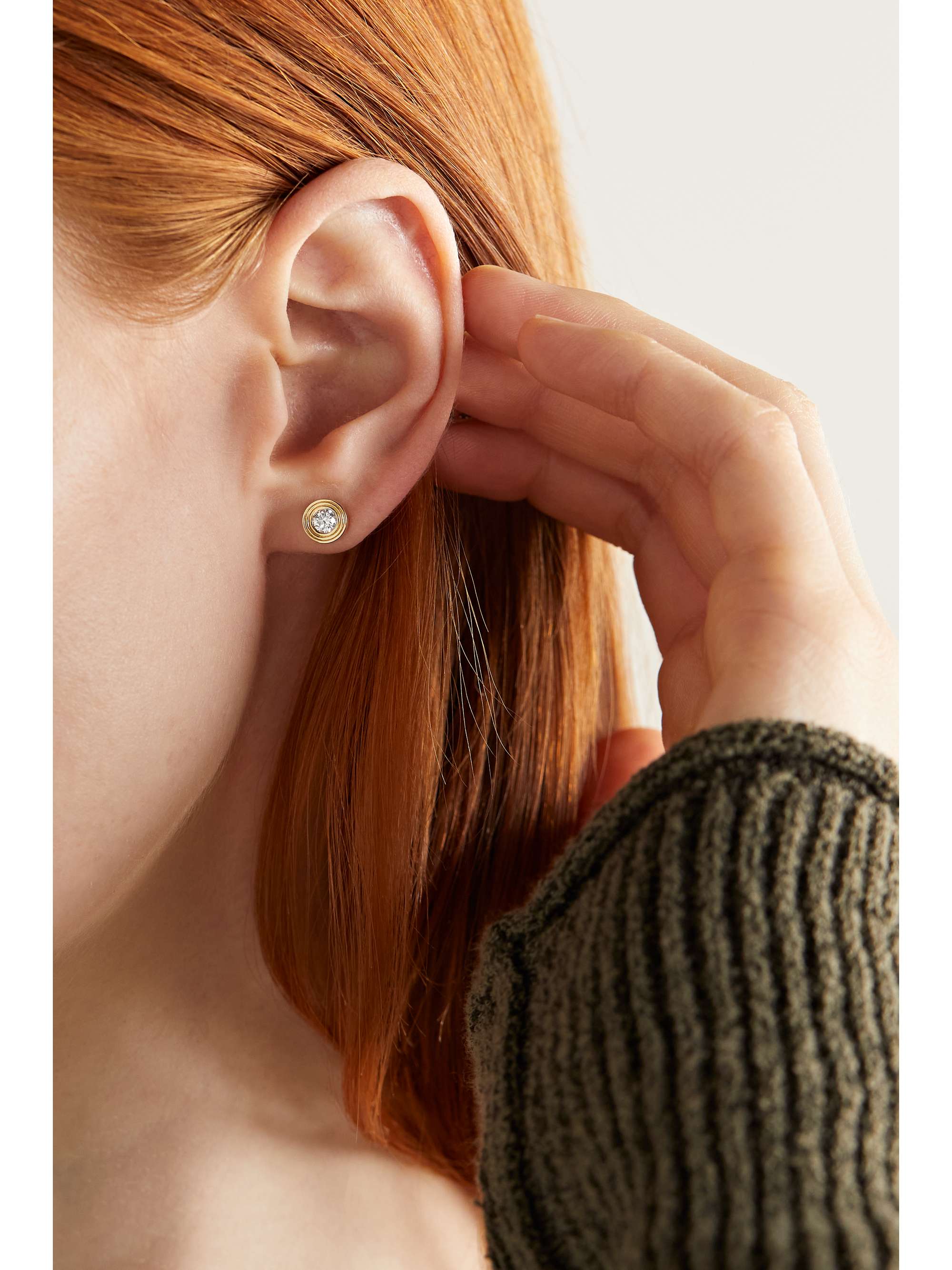 SYDNEY EVAN 14-karat gold diamond earrings