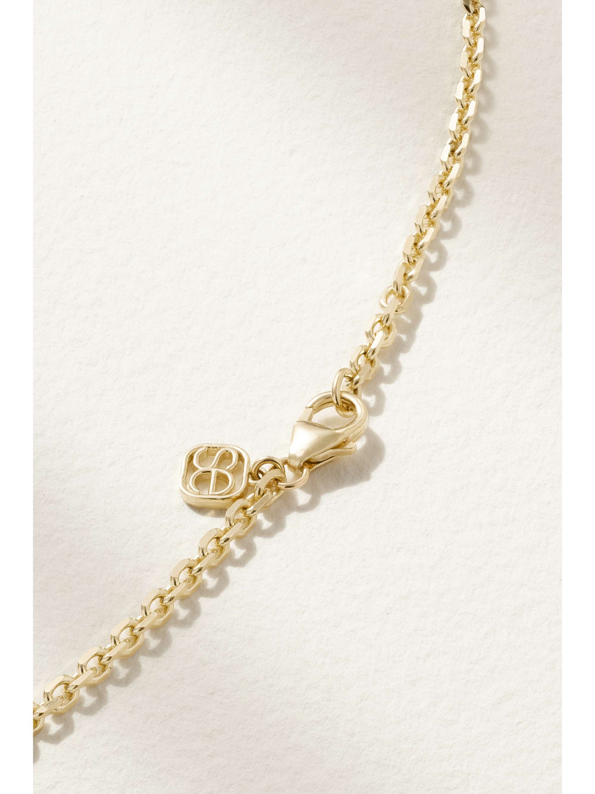SYDNEY EVAN Evil Eye 14-karat gold, enamel, emerald and diamond necklace