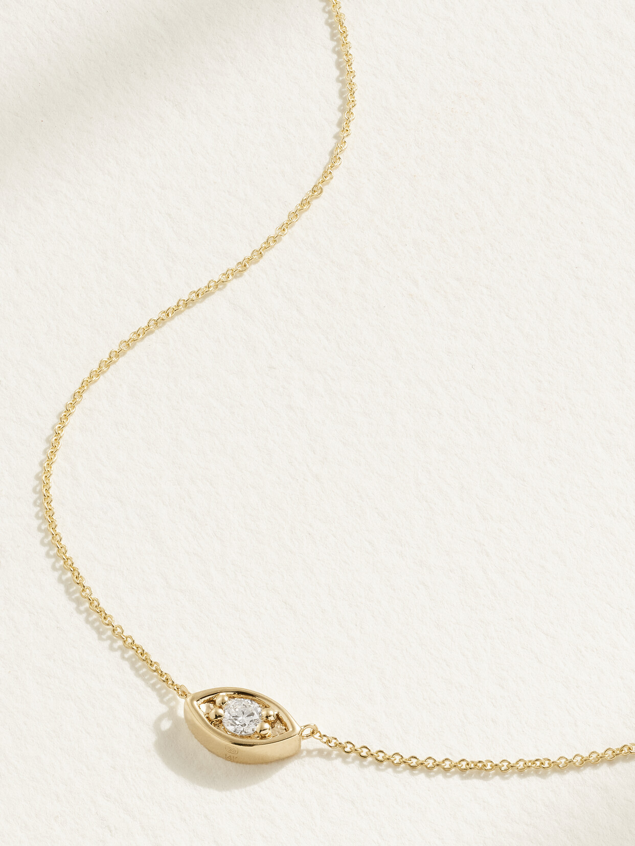 Sydney Evan - Large Evil Eye 14-karat Gold Diamond Necklace - One size