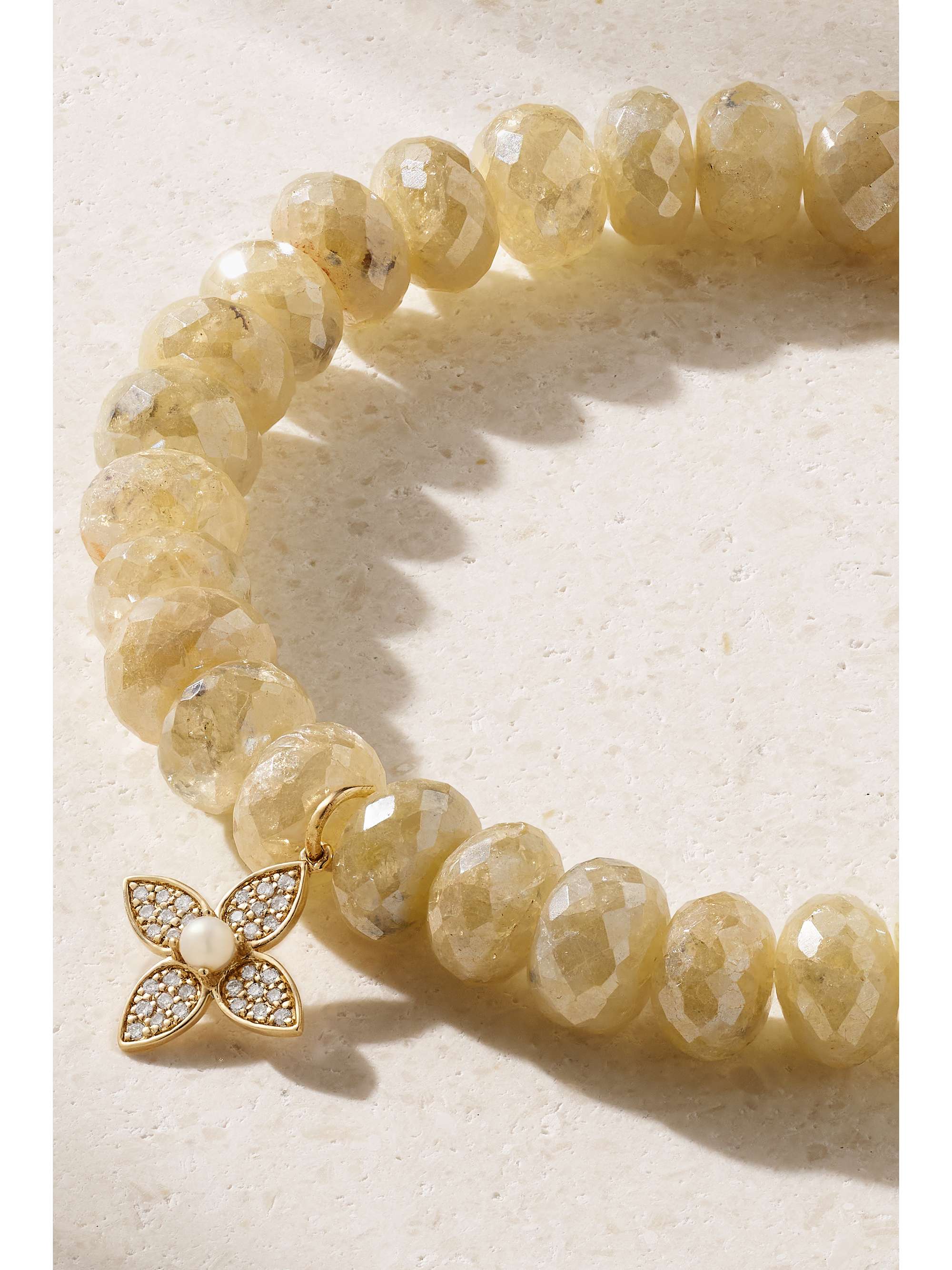 SYDNEY EVAN Paisley Flower 14-karat gold multi-stone bracelet