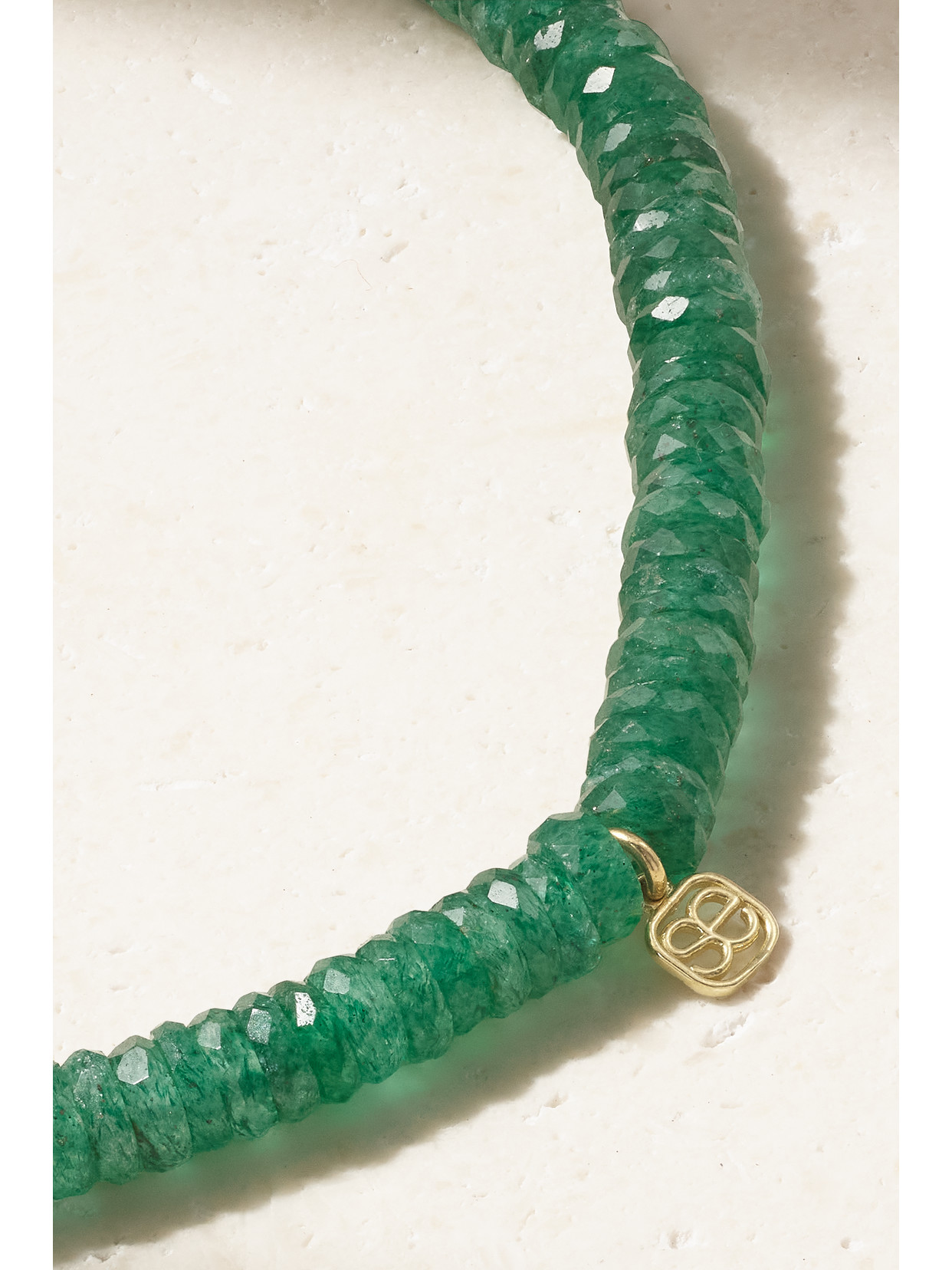 Sydney Evan Small Peace Heart 14-karat Gold Multi-stone Bracelet In Gold