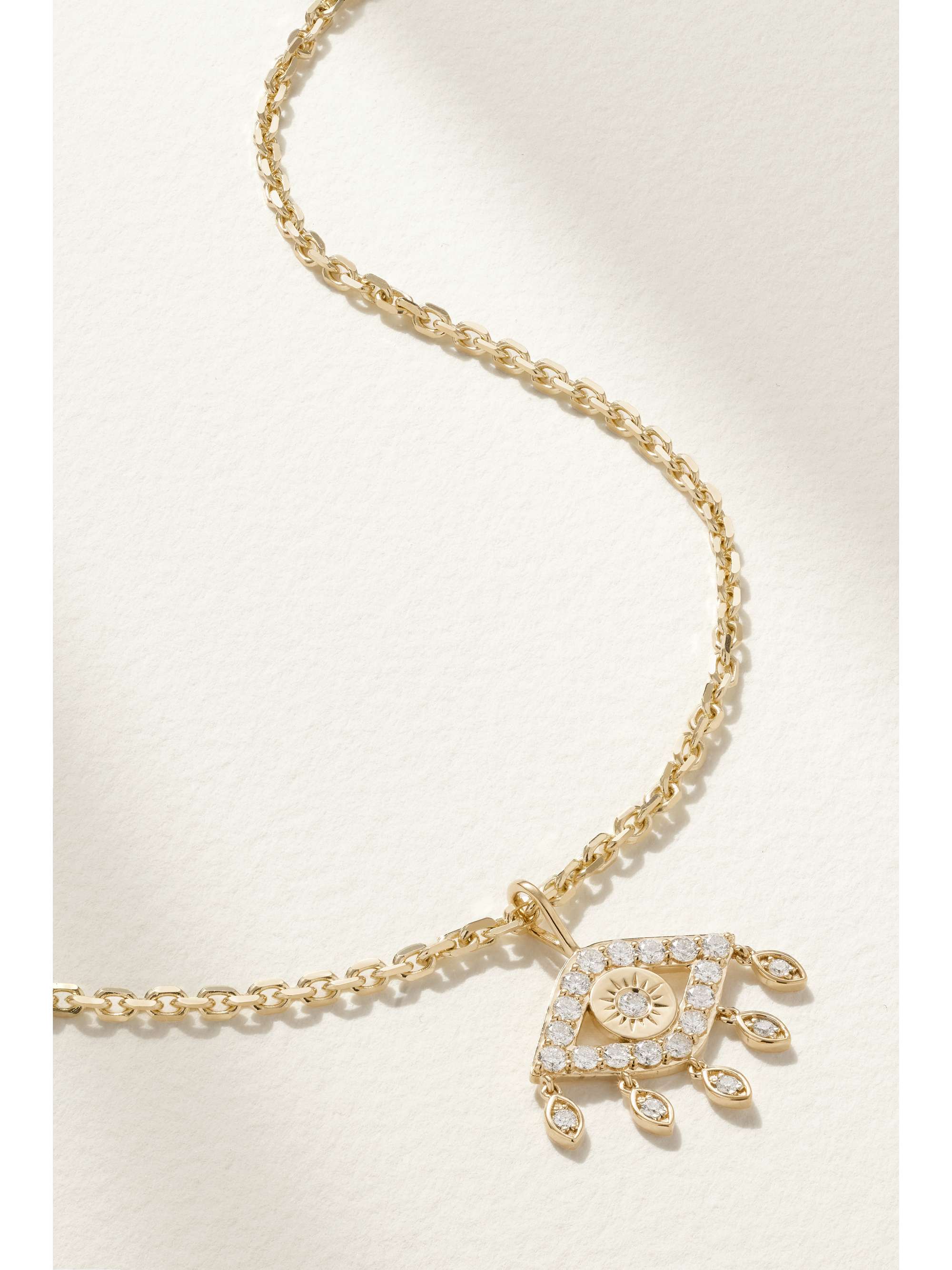 SYDNEY EVAN Evil Eye 14K 黄金钻石项链