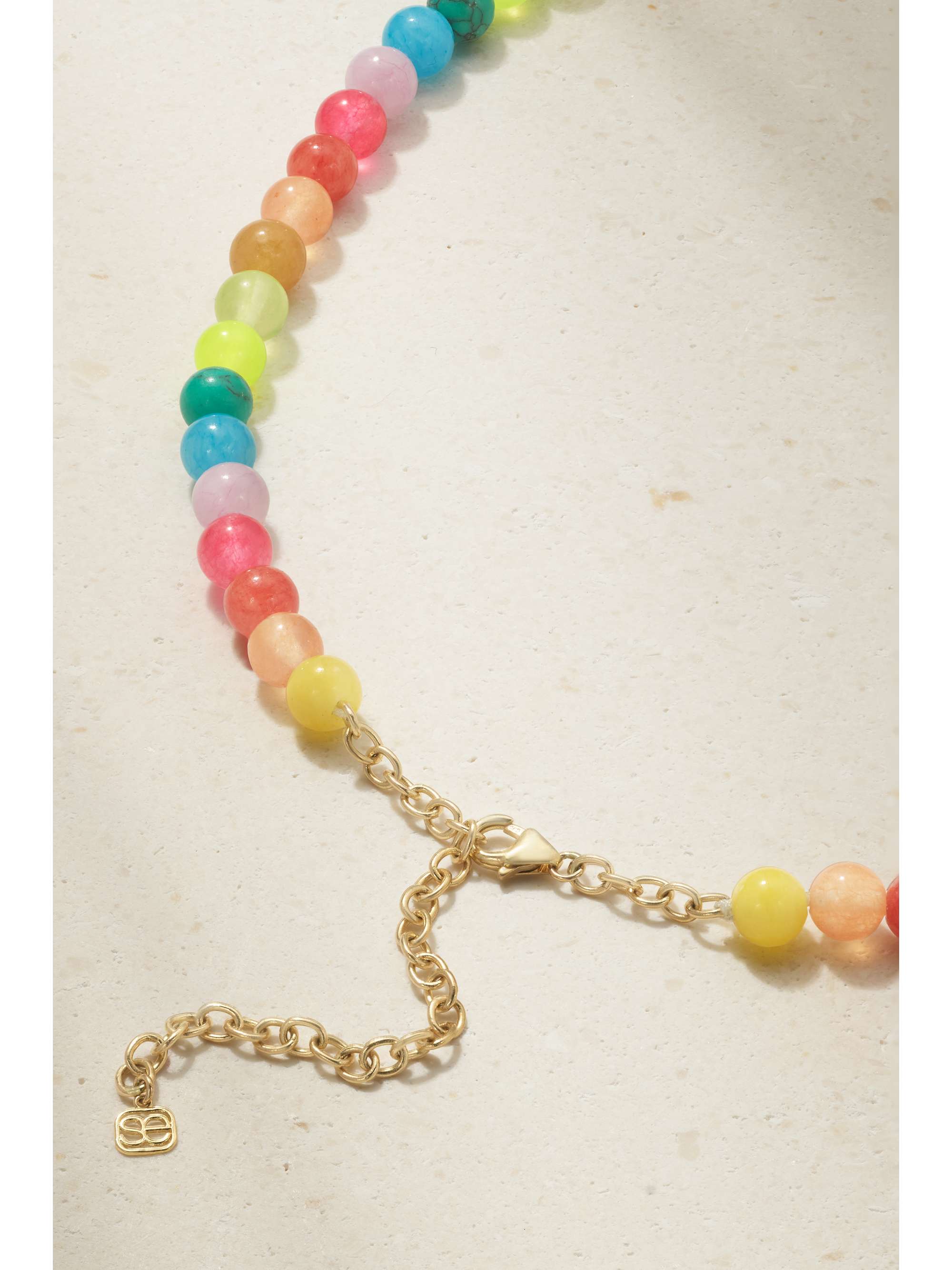 SYDNEY EVAN 14-karat gold diamond beaded necklace