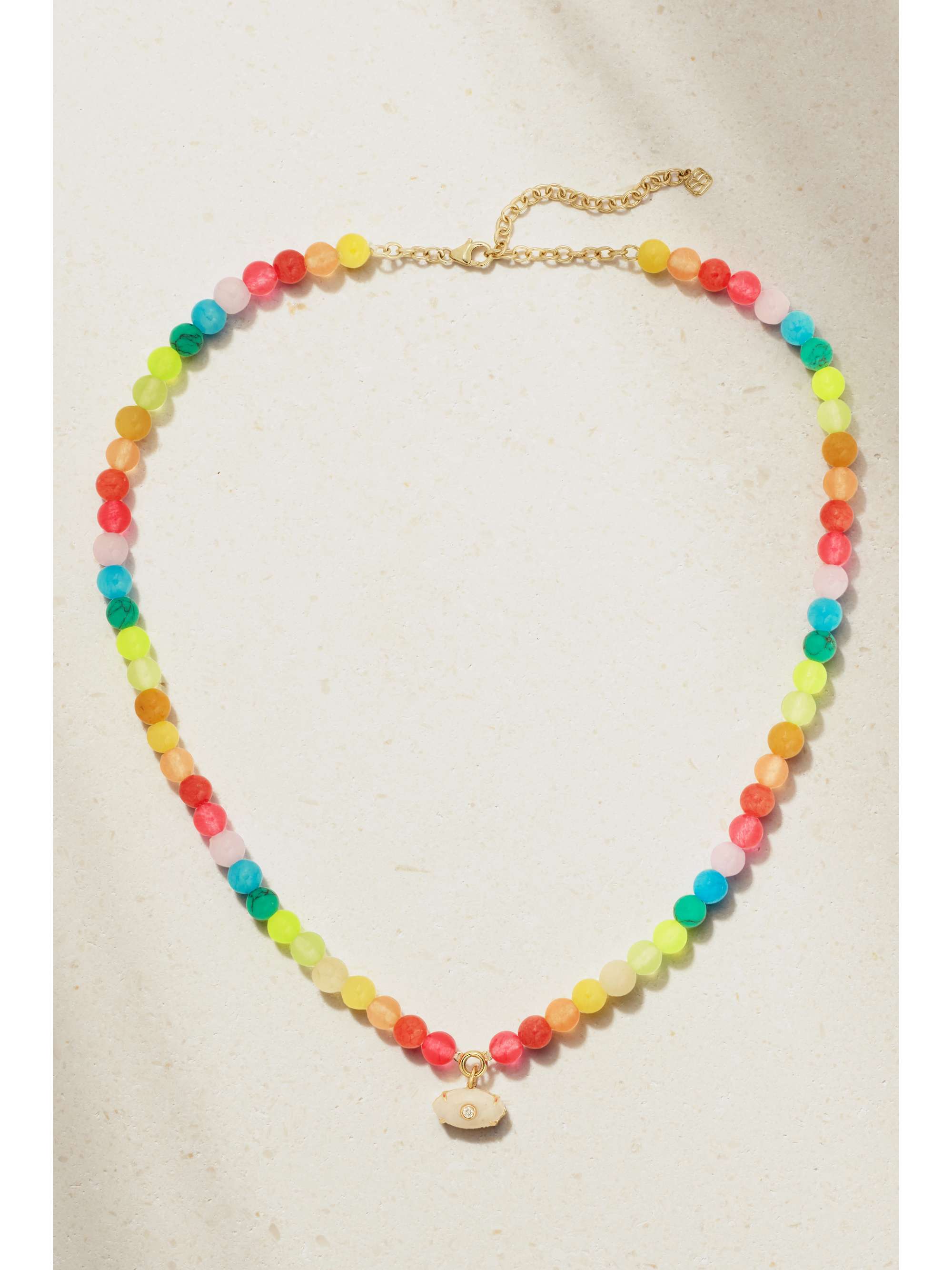 SYDNEY EVAN 14-karat gold diamond beaded necklace