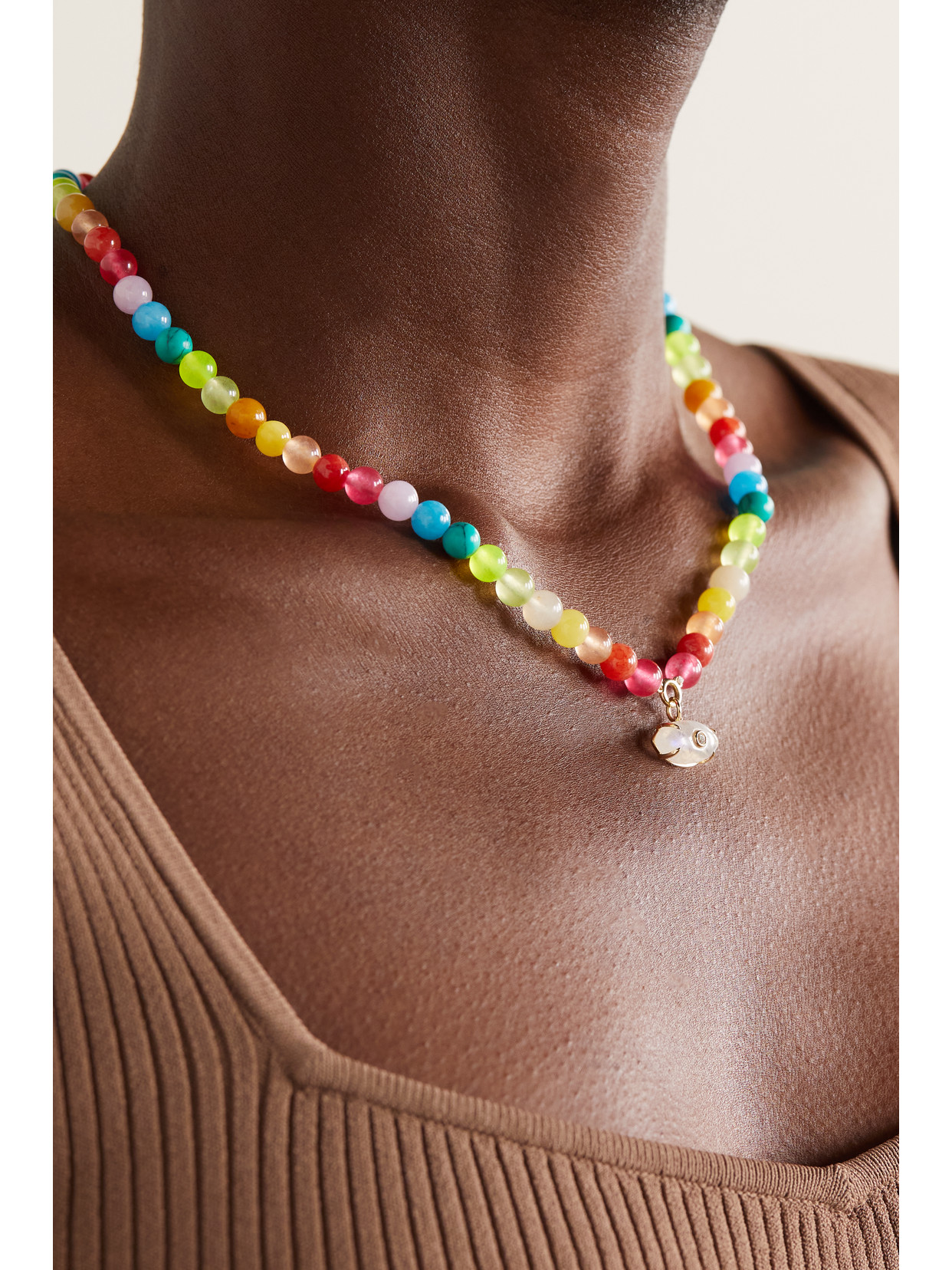 Sydney Evan 14-karat Gold Multi-stone Necklace In Gold
