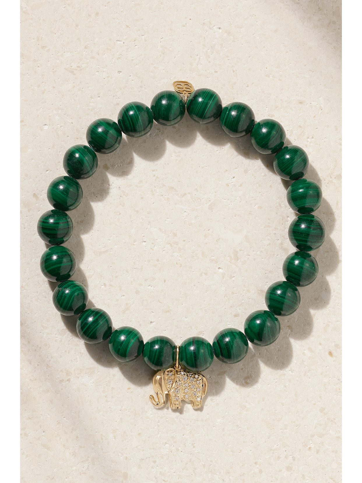 Sydney Evan - Elephant 14-karat Gold, Malachite And Diamond Bracelet - One size