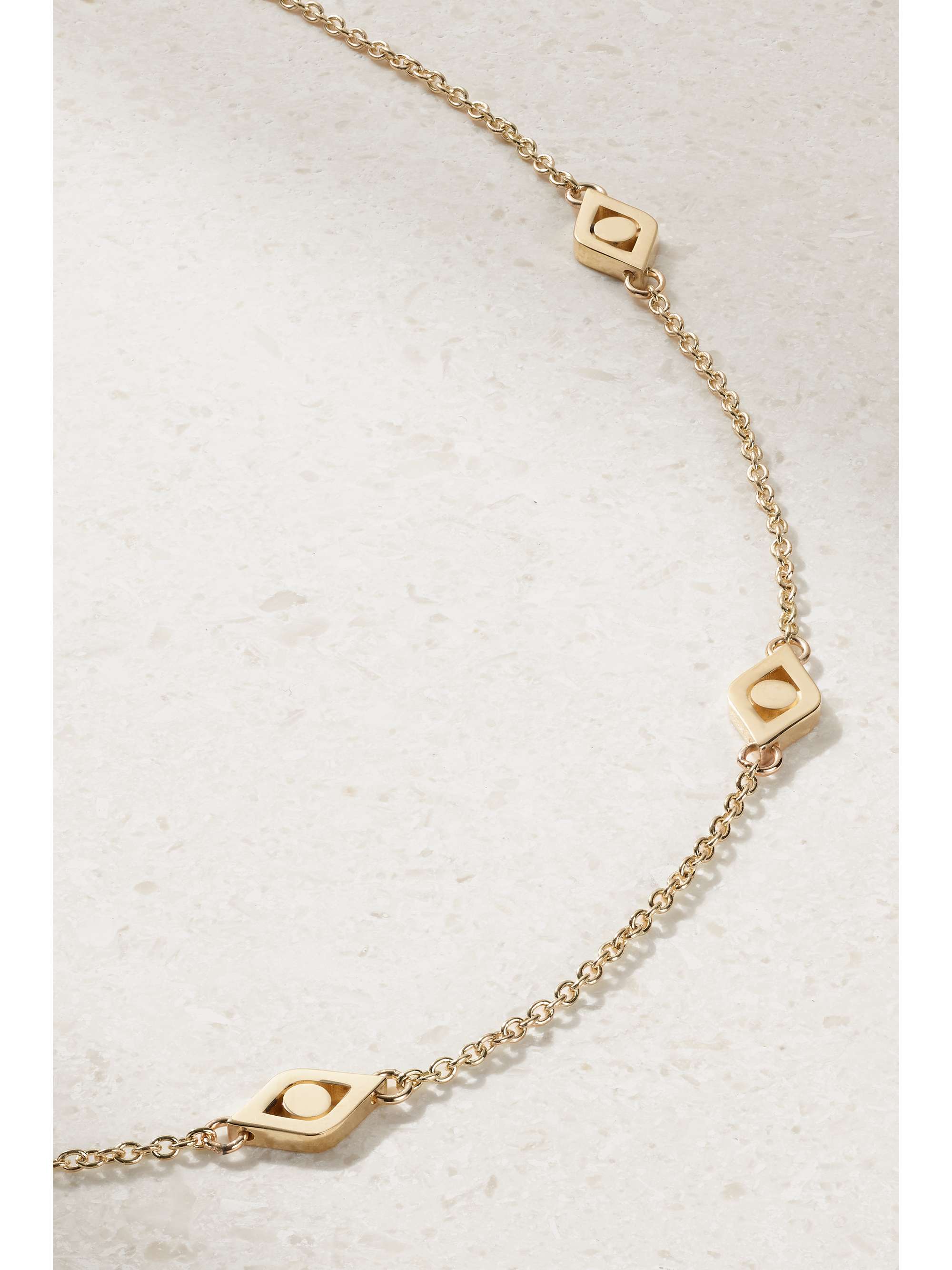 SYDNEY EVAN Medium Evil Eye 14-karat gold necklace