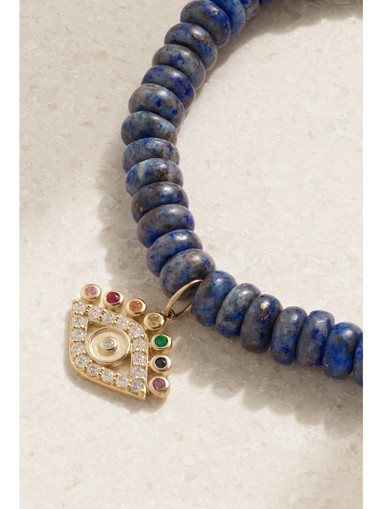 Shop Sydney Evan Evil Eye 14-karat Gold Multi-stone Bracelet