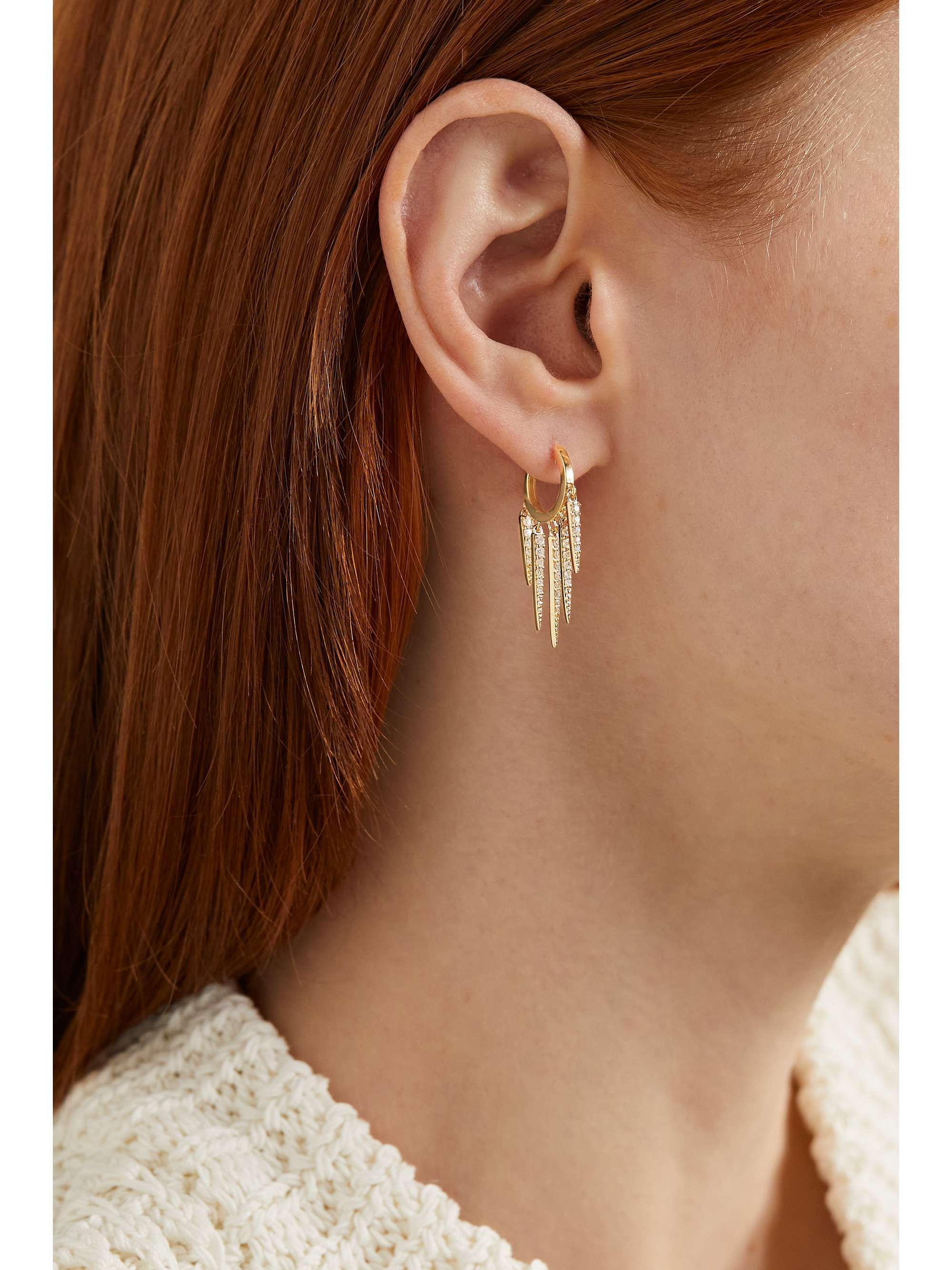 SYDNEY EVAN 14-karat gold diamond hoop earrings