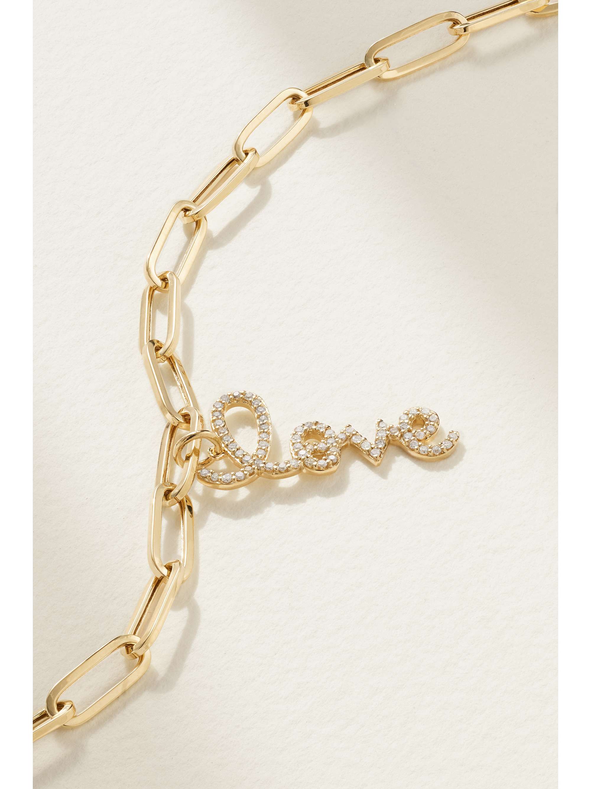 SYDNEY EVAN Medium Love 14-karat gold diamond bracelet