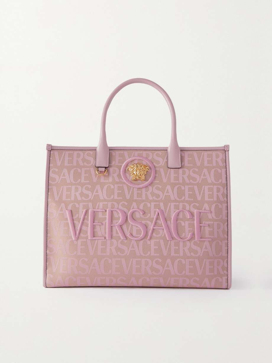net-a-porter.com | Embellished leather-trimmed canvas-jacquard tote