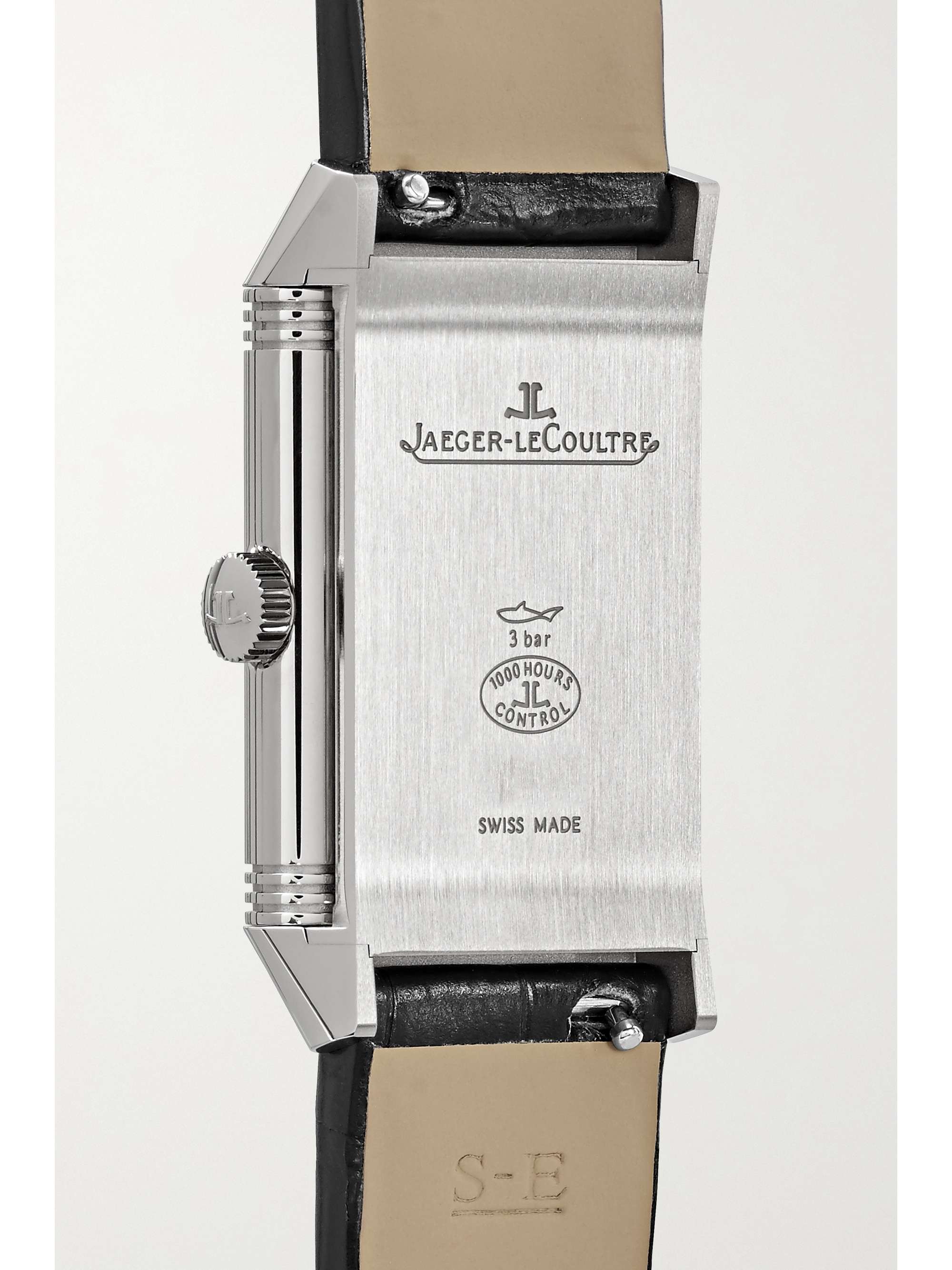 JAEGER LECOULTRE Reverso Classic Medium Thin 40.1 x 24.4 毫米精钢中型腕表（短吻鳄鱼皮表带）