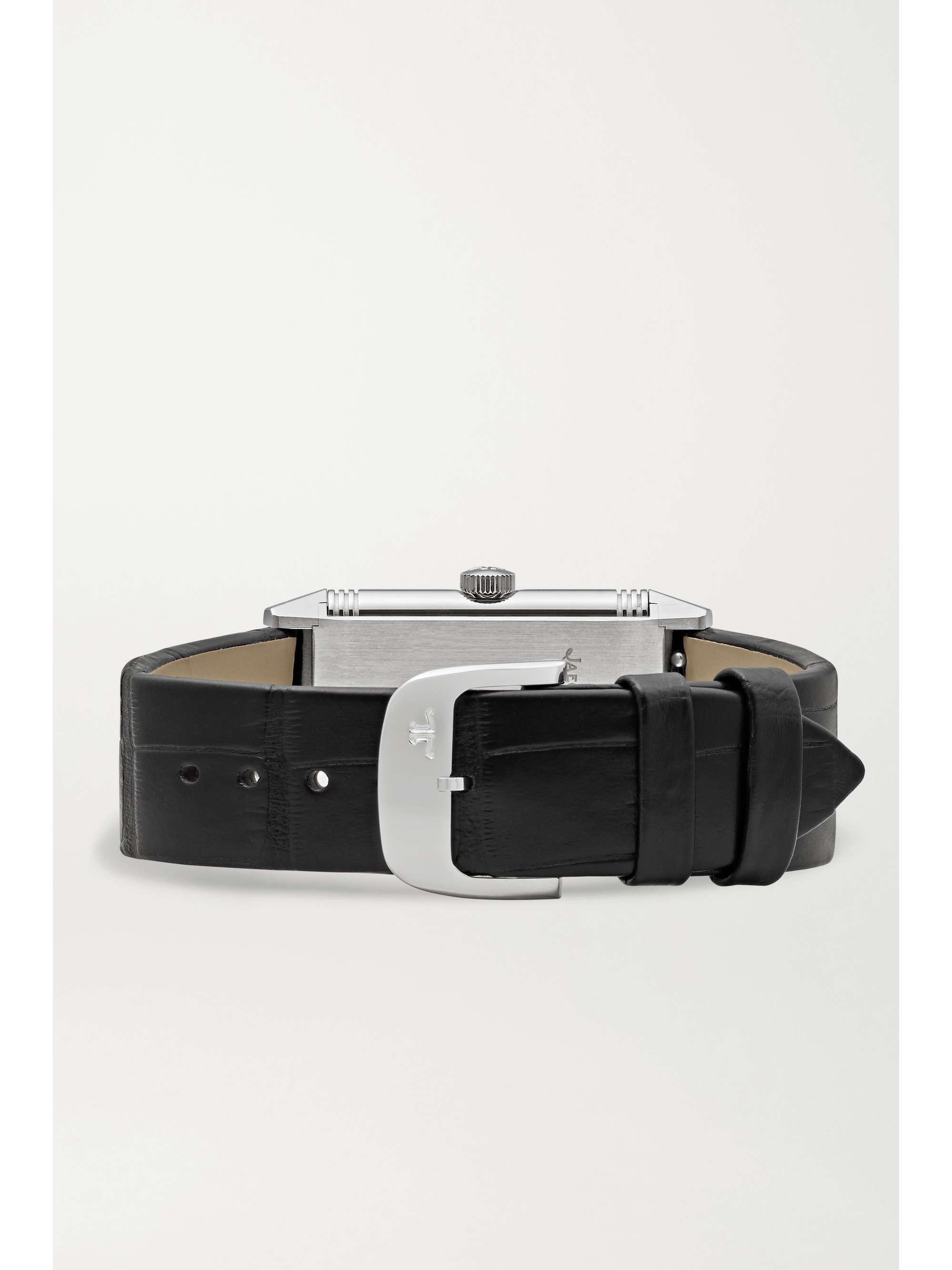 JAEGER LECOULTRE Reverso Classic Medium Thin 40.1 x 24.4 毫米精钢中型腕表（短吻鳄鱼皮表带）