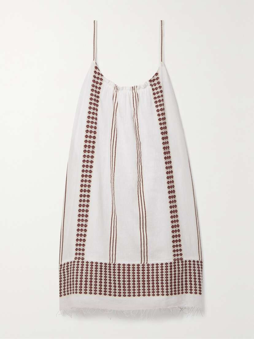 Lemlem + Net Sustain Tigist Fringed Cotton Mini Dress