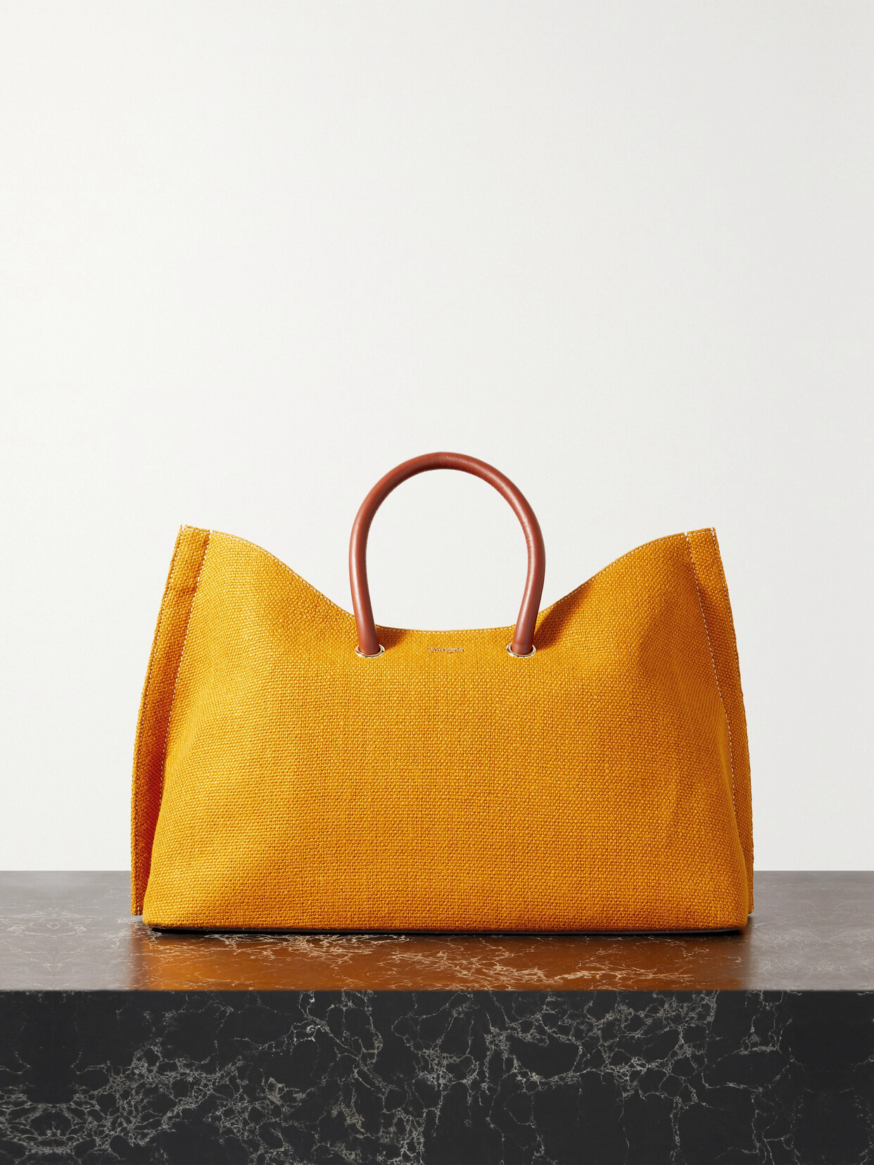 Cult Gaia - Erin Leather-trimmed Jute Tote - Yellow