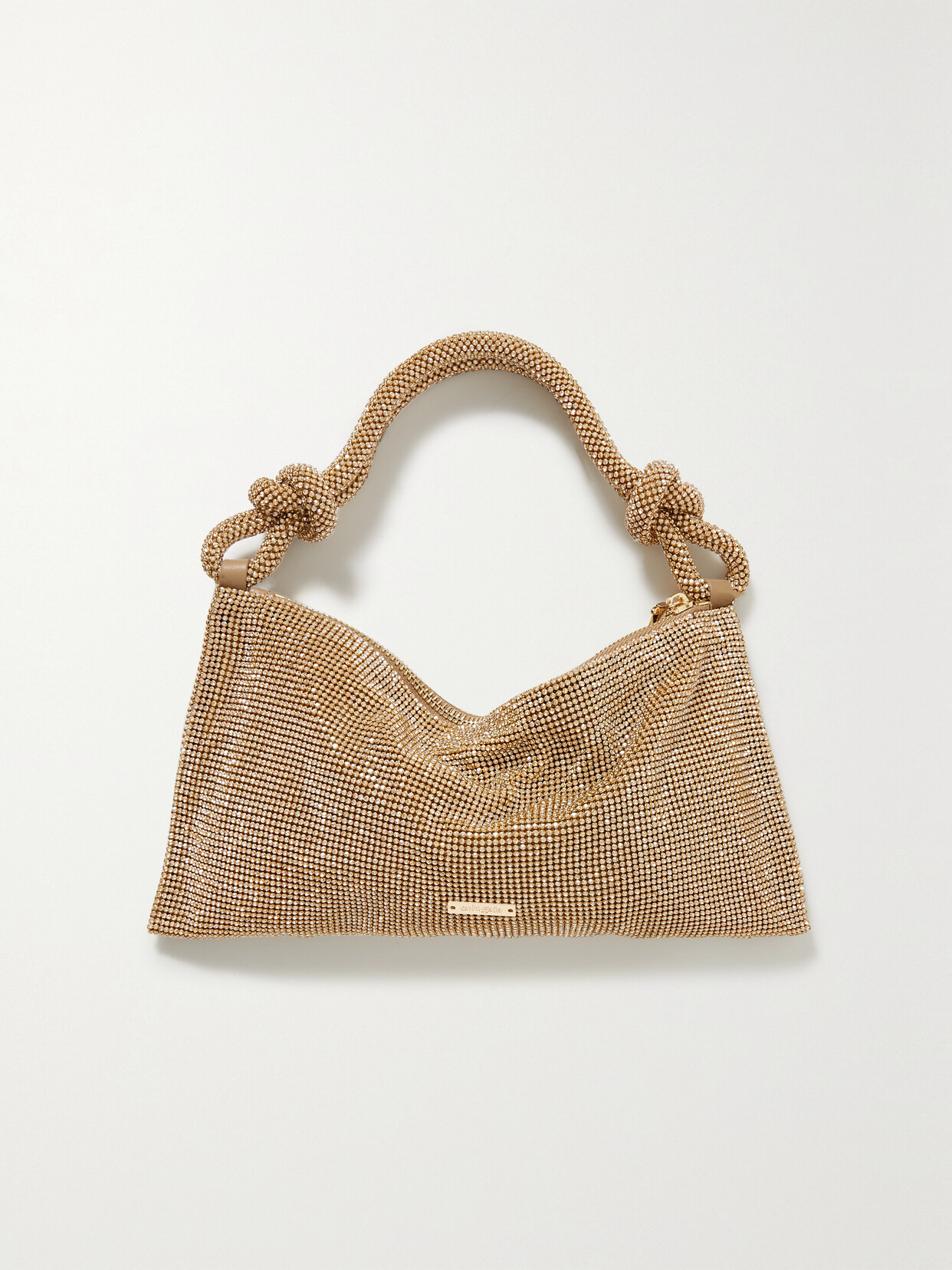 Cult Gaia - Hera Nano Crystal-embellished Knotted Satin Shoulder Bag - Neutrals