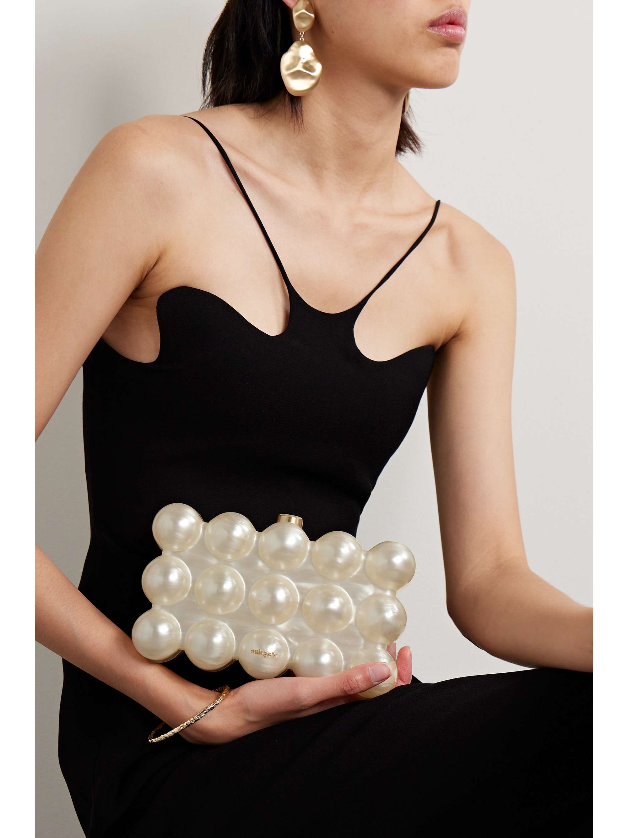 CULT GAIA Bubble acrylic clutch NETAPORTER